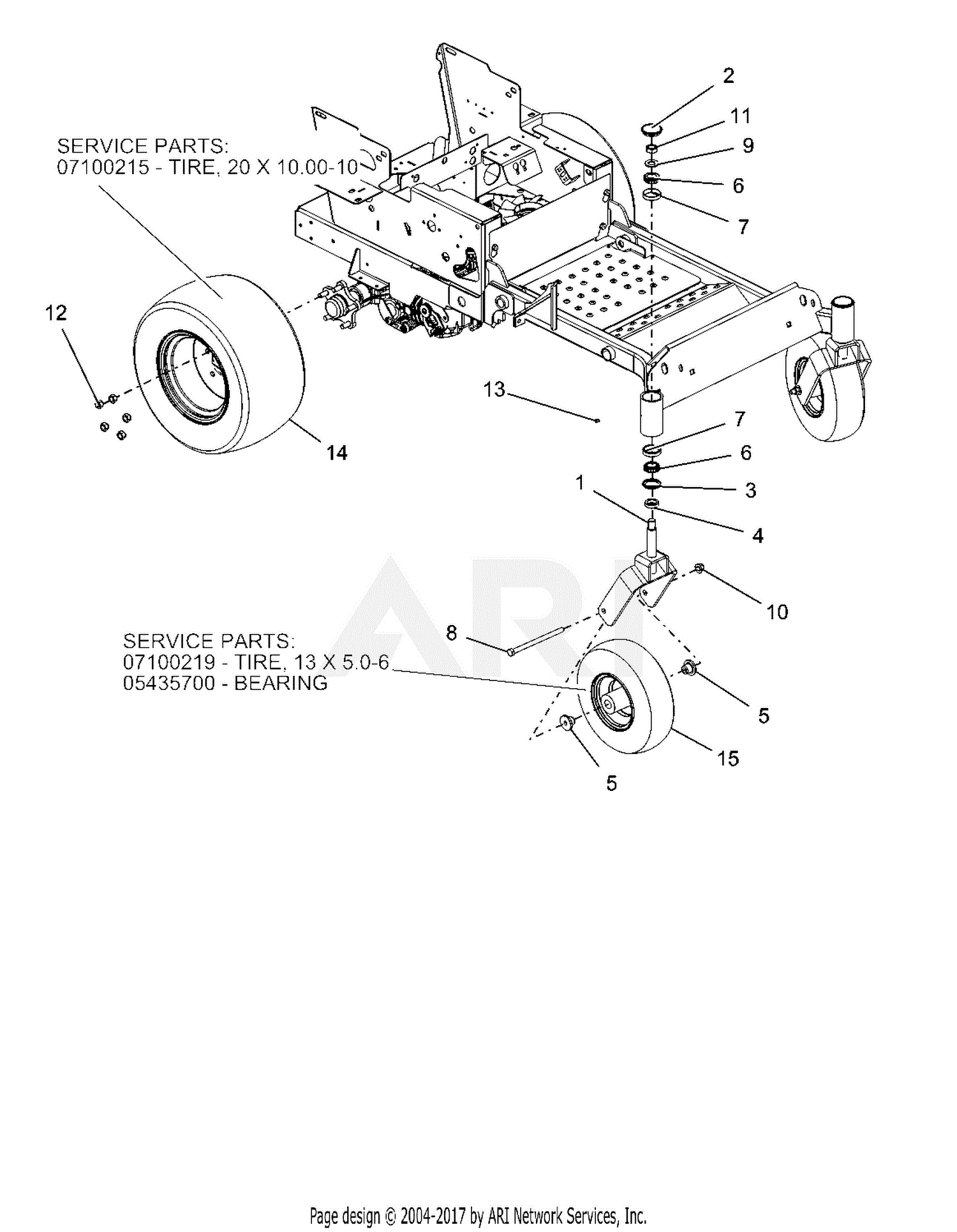 Gravely 991084 (050000 - 059999) ZT HD 60 Parts Diagram for Casters And ...