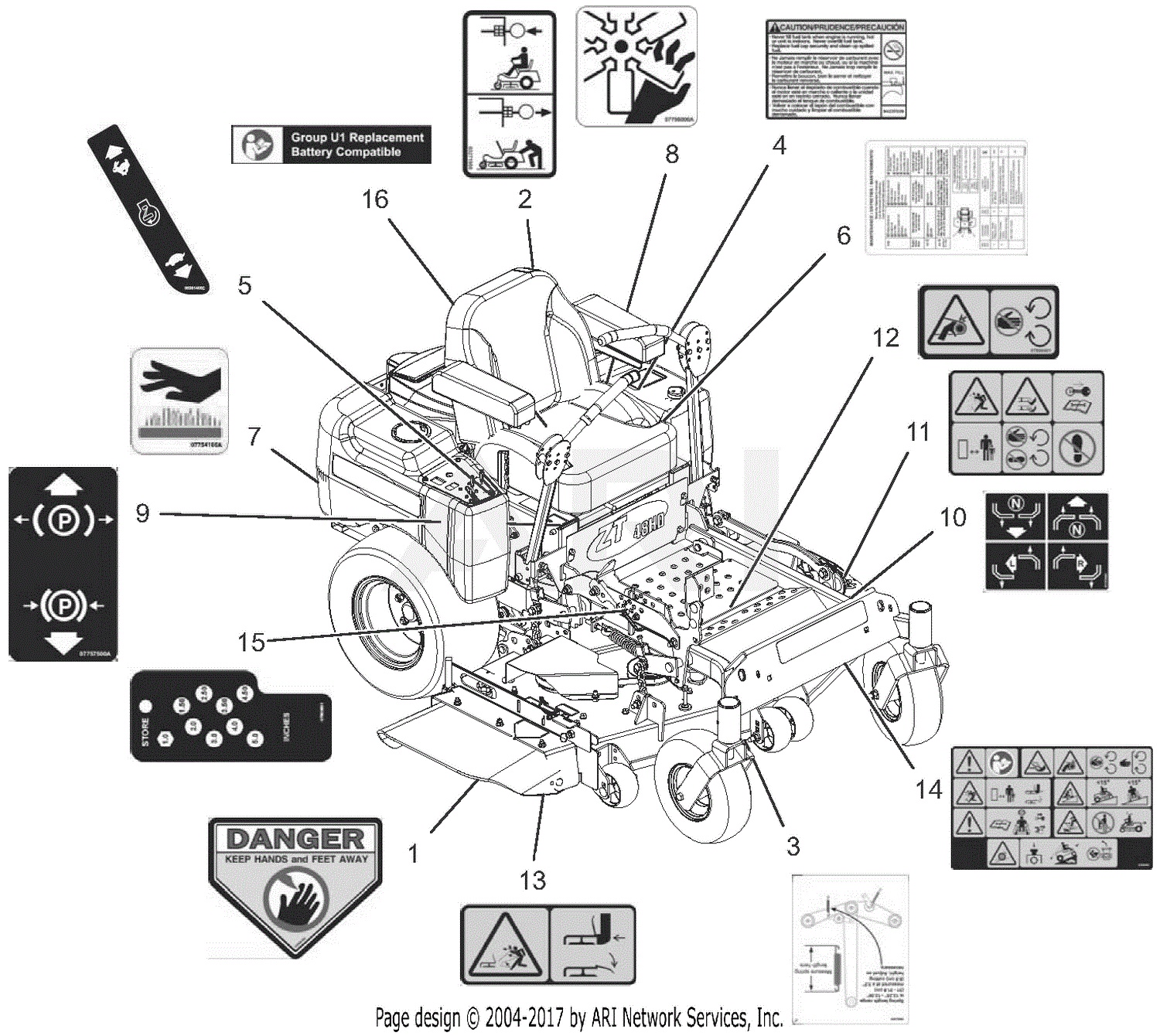 Gravely 991084 (050000 - 059999) ZT HD 60 Parts Diagram for Decals - Safety