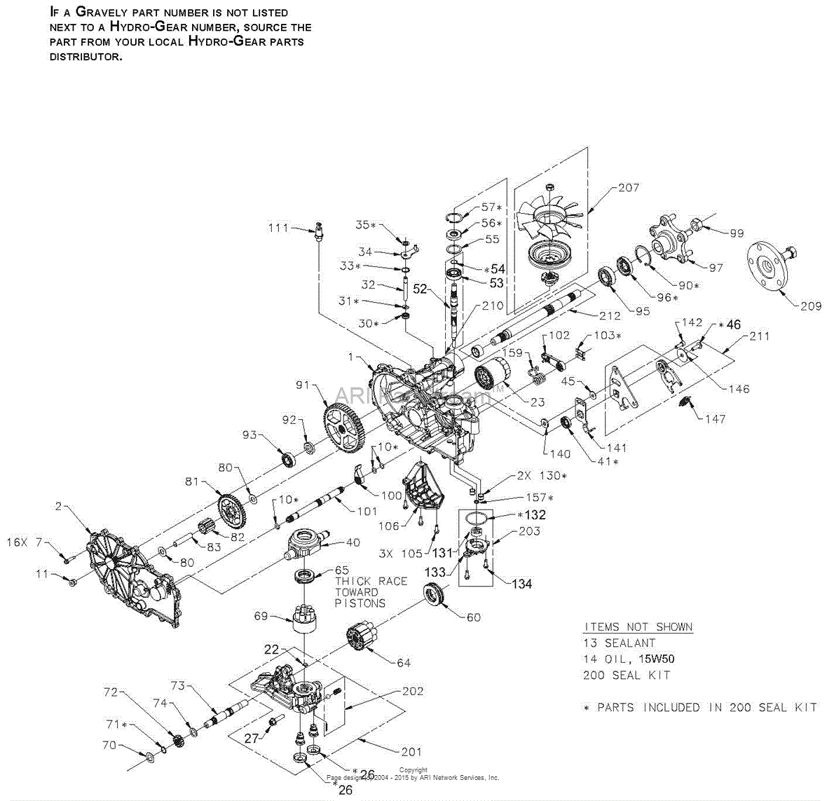 Gravely 991110 (050000 - 059999) ZT HD 60 Parts Diagram for Transaxle ...