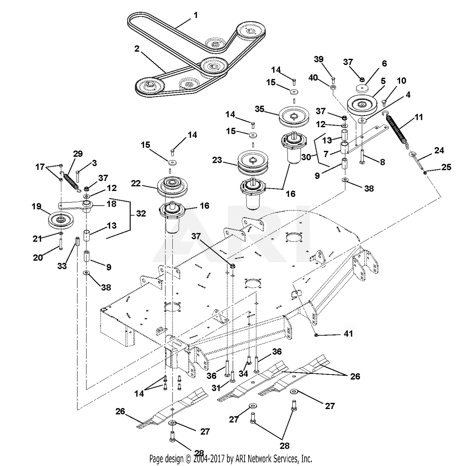 Gravely 991083 (000101 - 009999) ZT 52 HD Parts Diagram for Belt