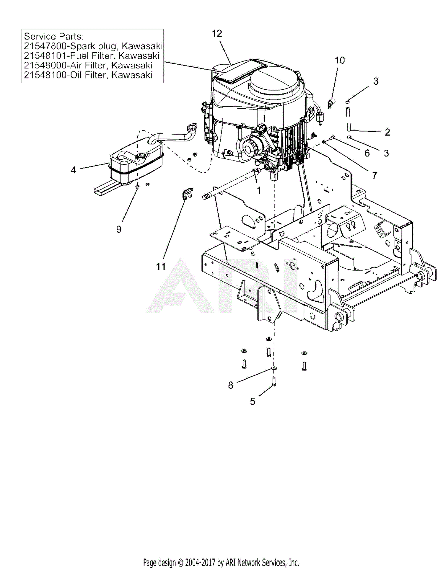 Gravely 991084 (045000 - 049999) ZT HD 60 Parts Diagram for Engine ...