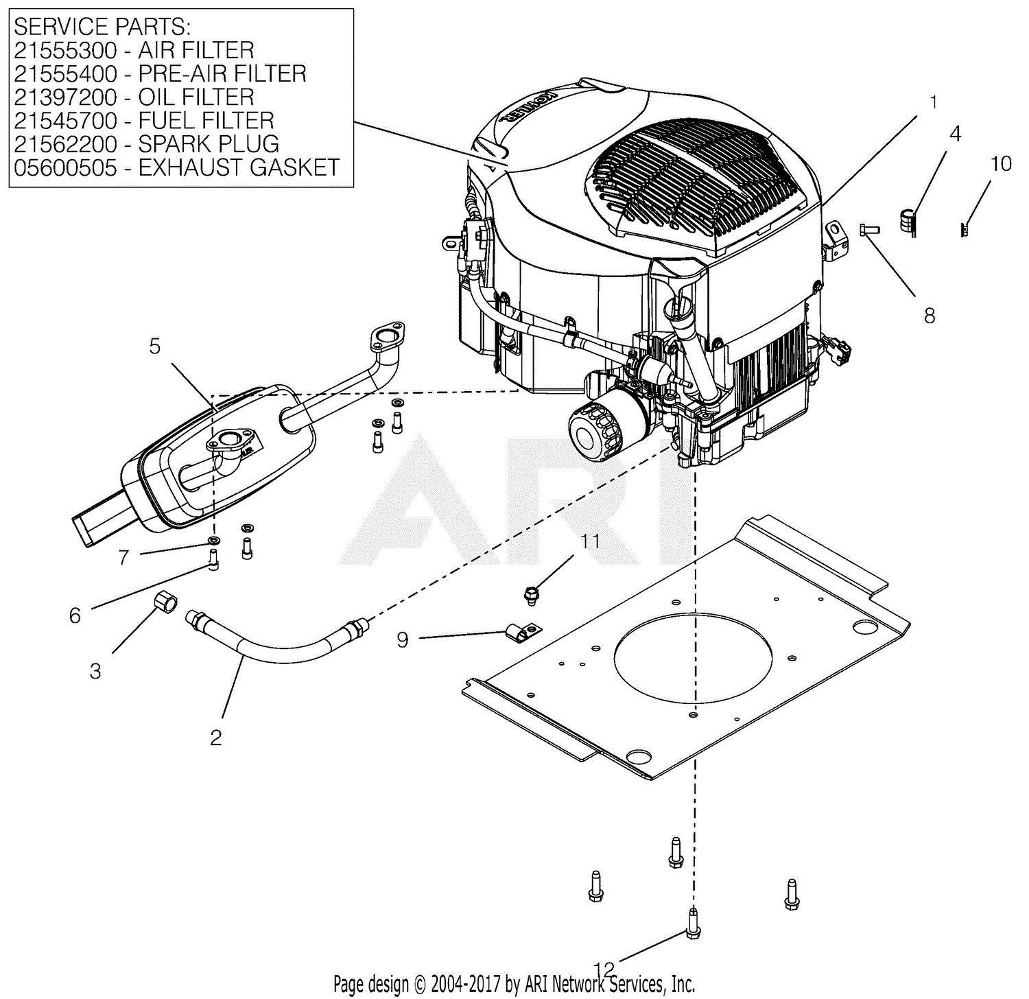 Gravely 991152 (000101 - 000323) ZT HD 48 Parts Diagram for Engine ...