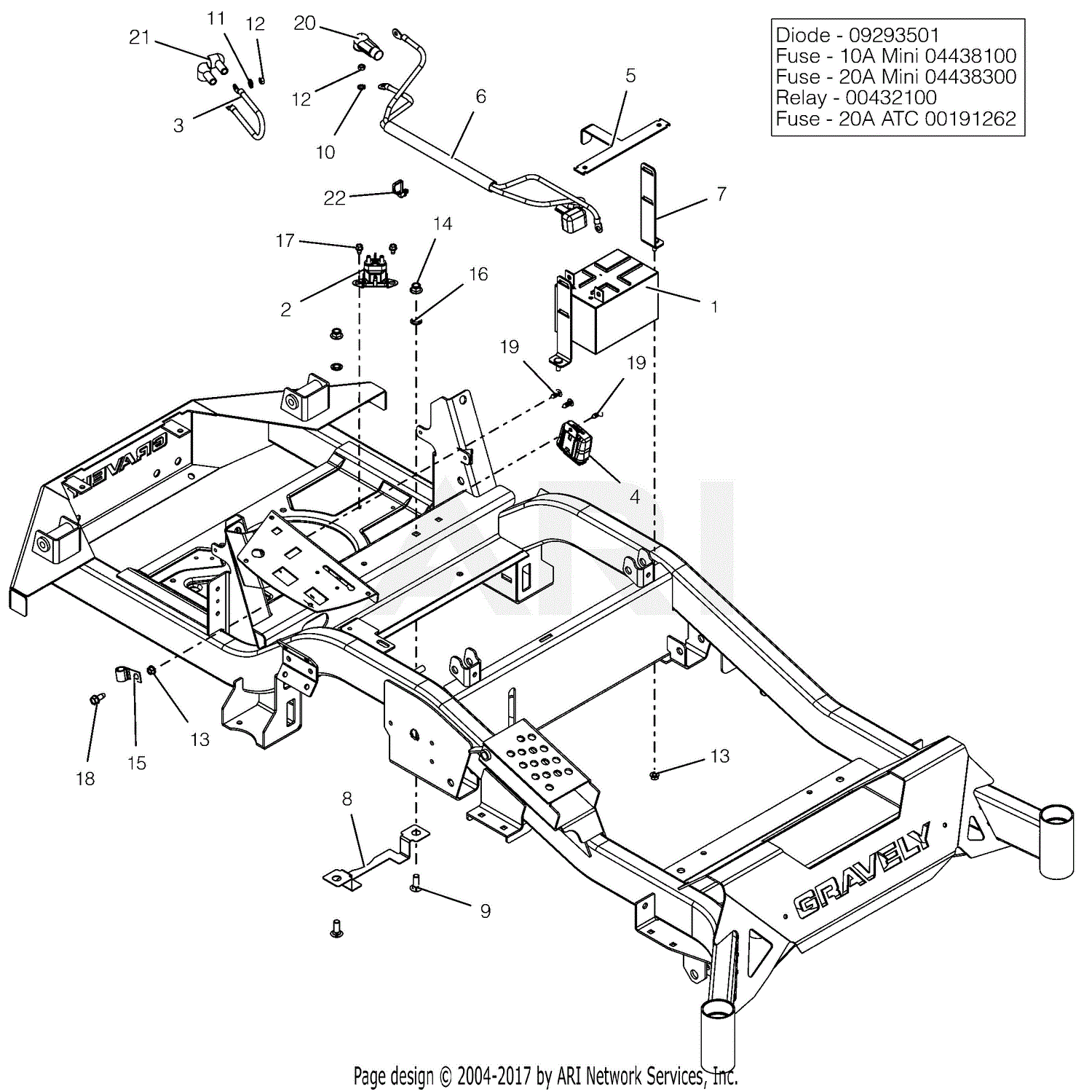 Gravely 991166 (003696 - 014999) ZT HD 60 Parts Diagram for Electrical