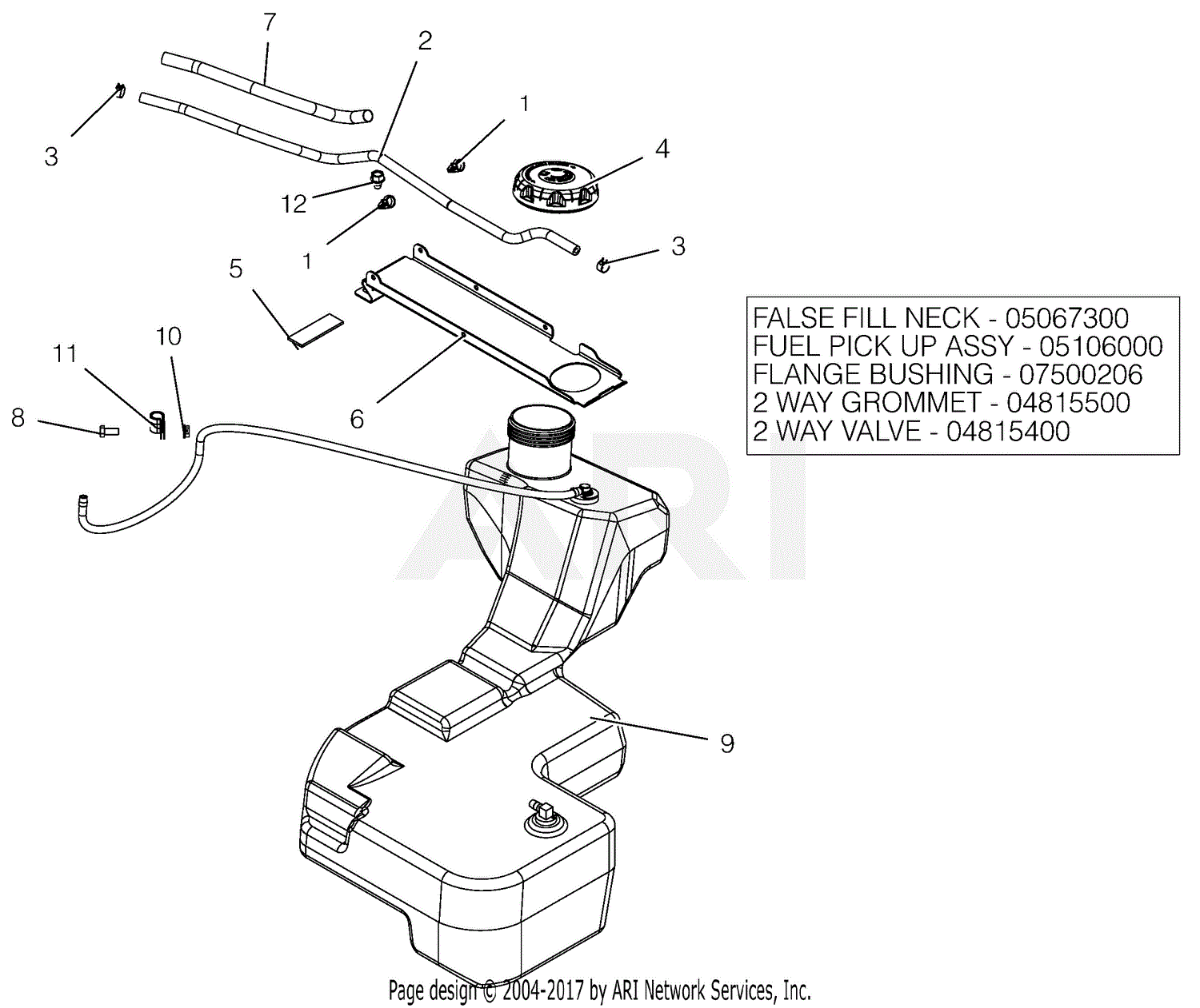 Gravely 991156 (001031 - 014999) ZT HD 60 Parts Diagram for Fuel System ...