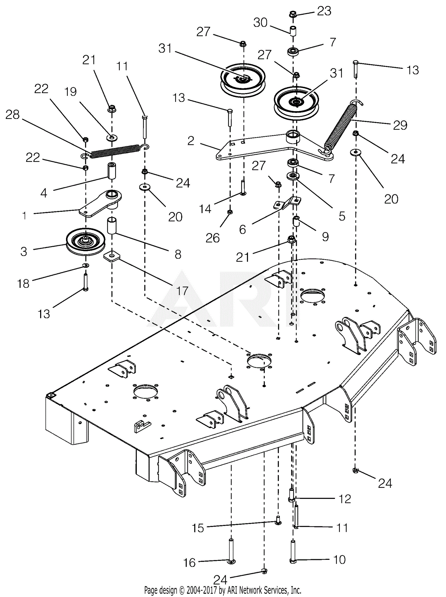 Gravely 991152 (000324 - 014999) ZT HD 48 Parts Diagram for Idlers And ...