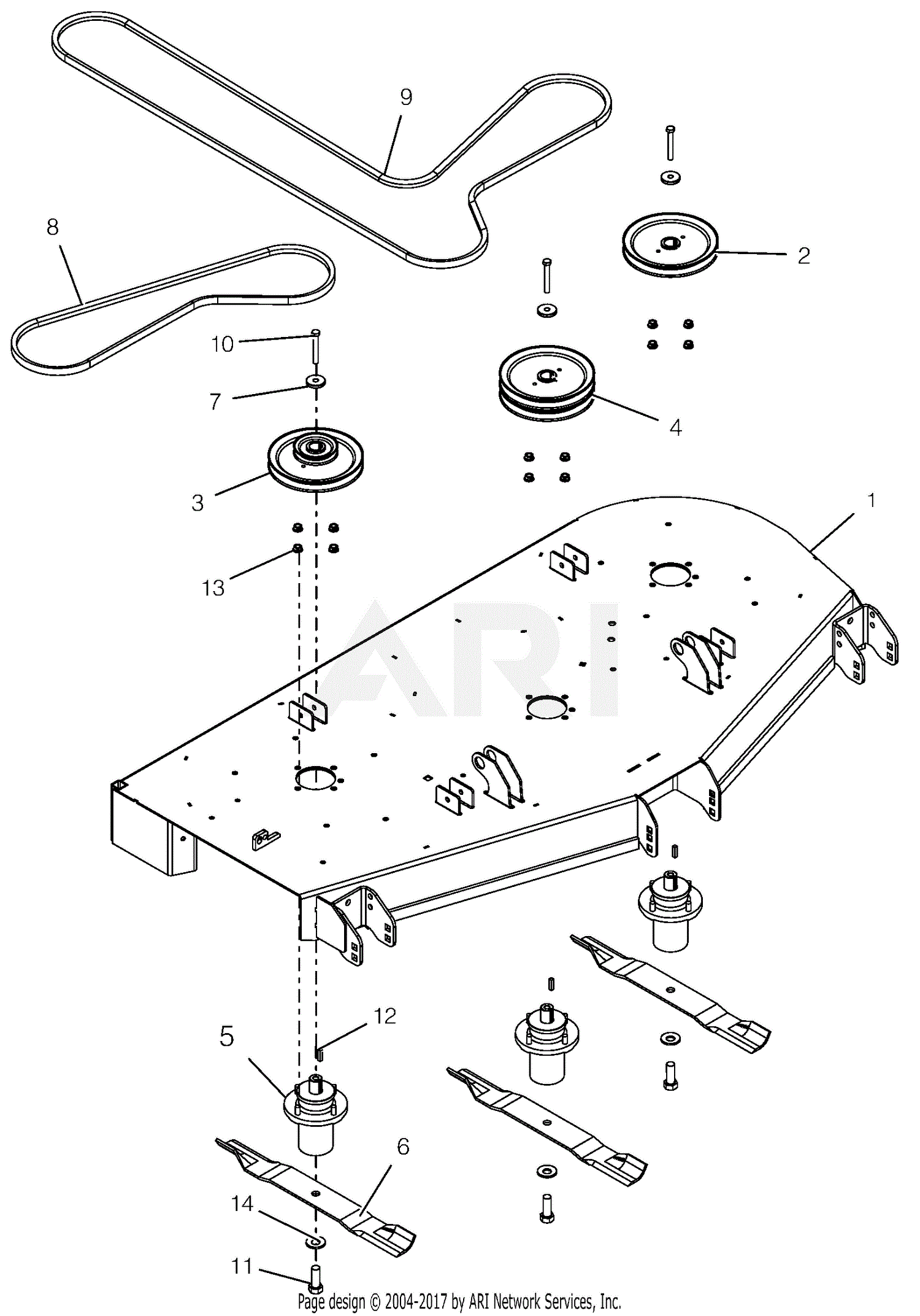 Gravely 991186 (000104 ) ZT HD 60 CARB Parts Diagram for Deck, Belts