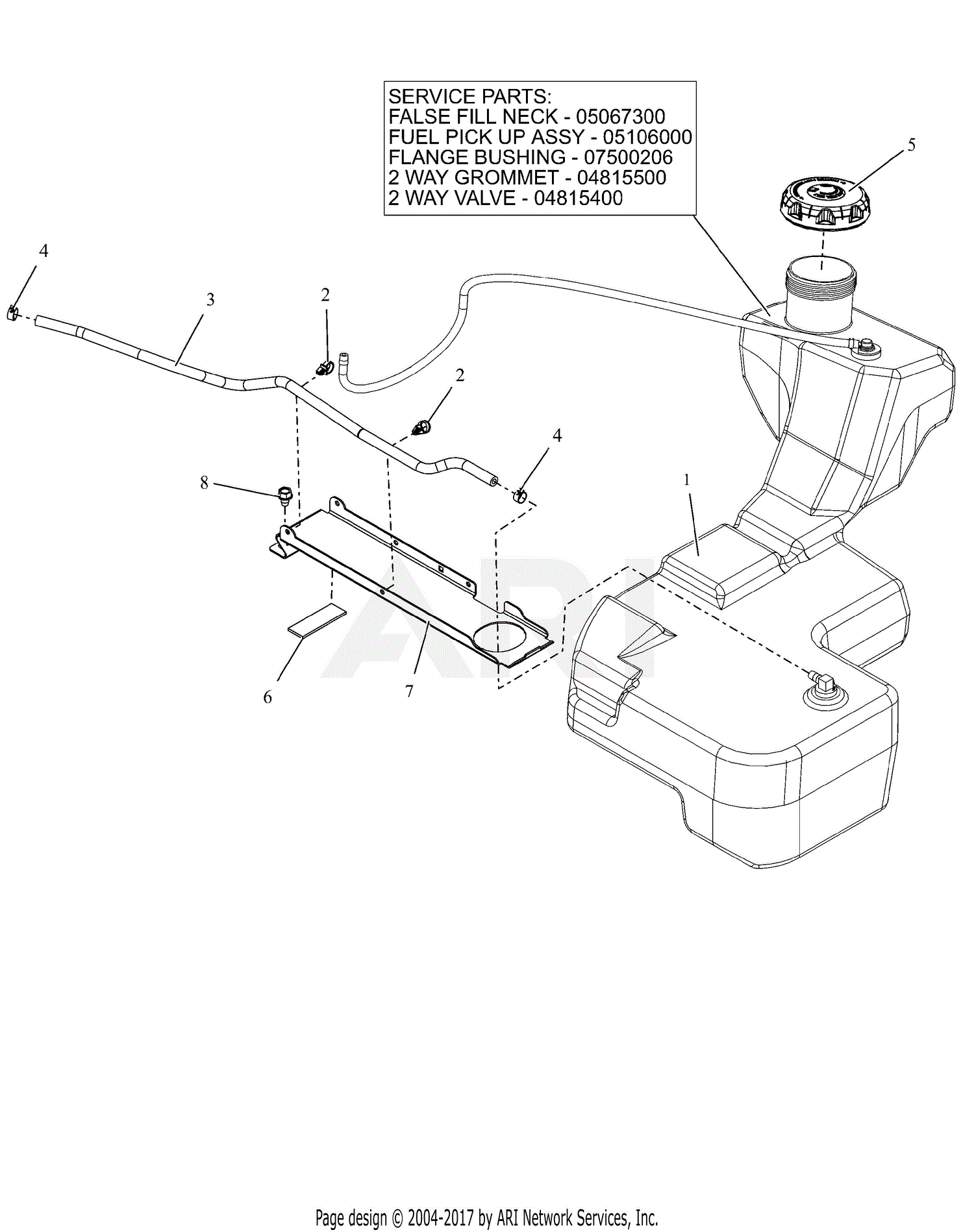 Gravely 991164 (015000 - 024999) ZT HD 52 Parts Diagram for Fuel System ...