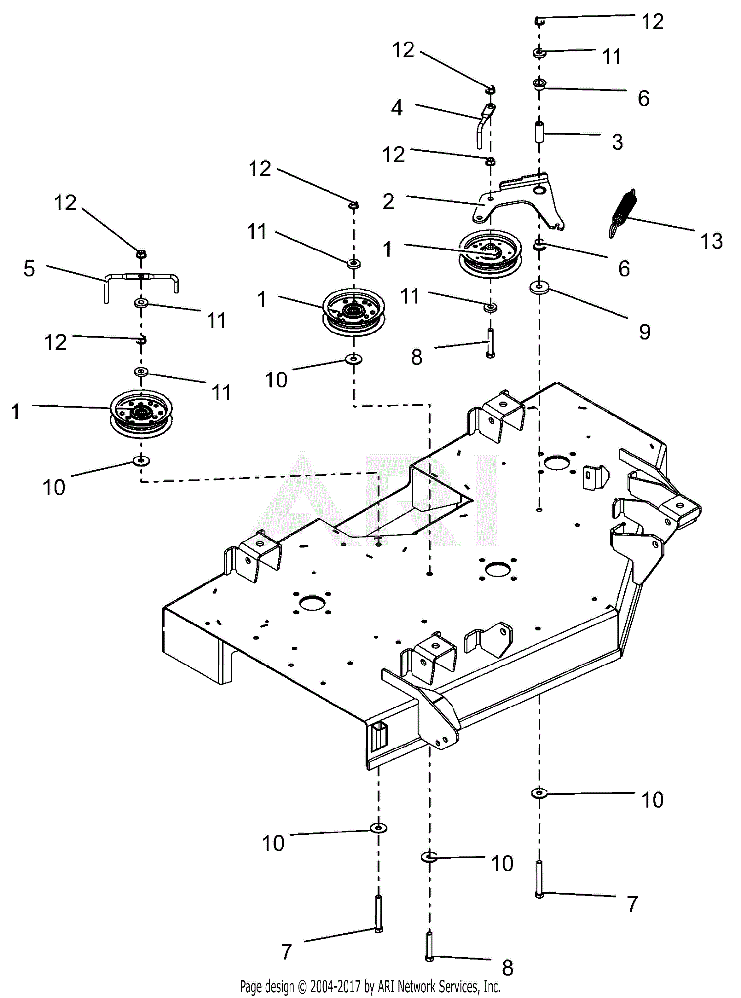 Gravely 915206 (075000 - 079999) ZT XL 42 Parts Diagram for Idlers And ...