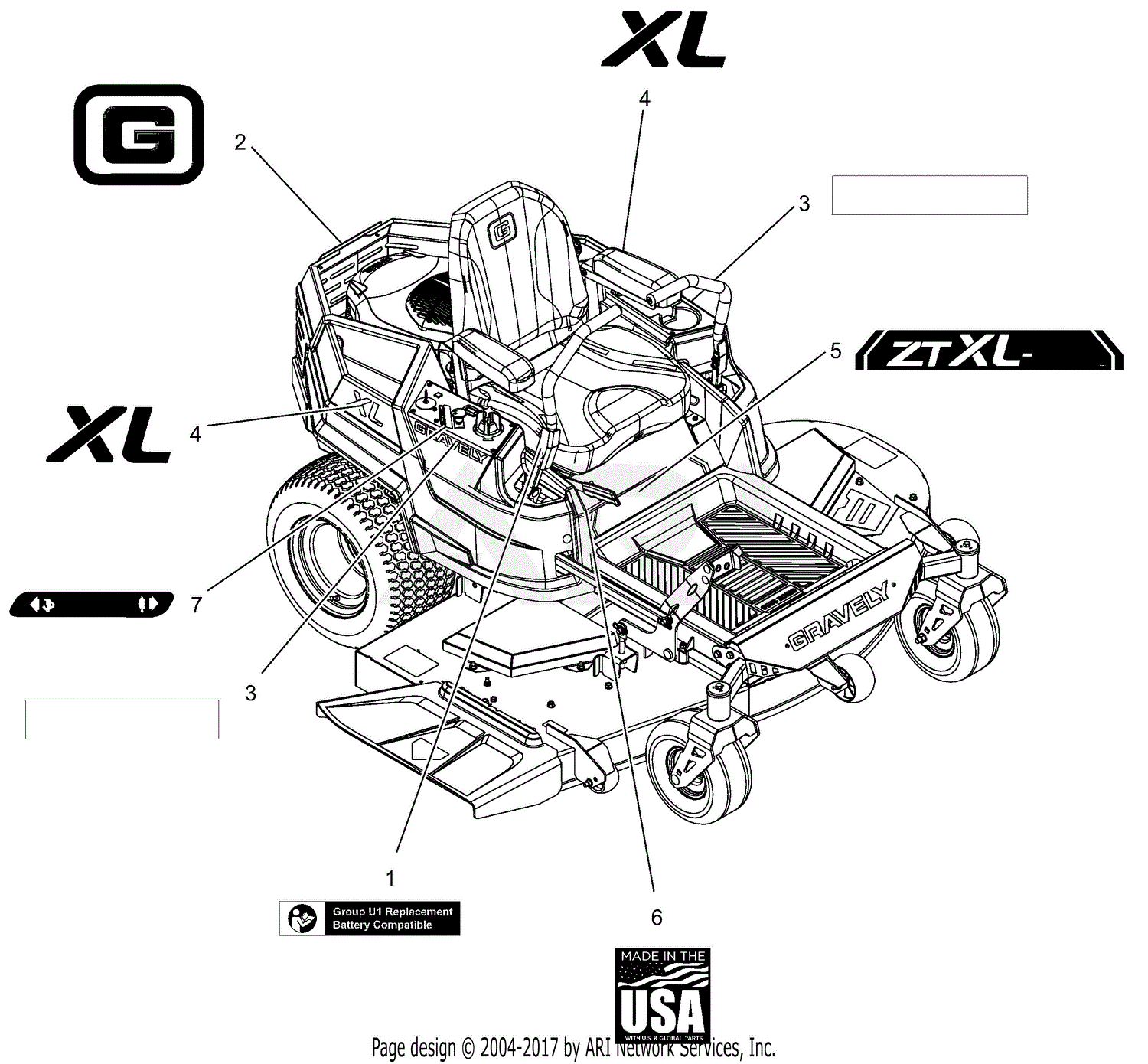 Gravely 915216 (080000 - ) ZT XL 60 Parts Diagram for Decals - Style - 60