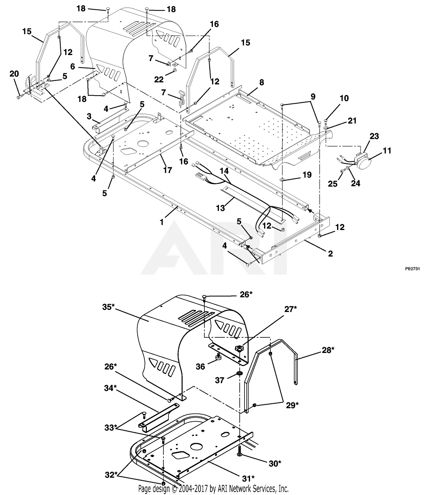 Gravely 915034 (000101 - ) ZT1640, 16hp B&S, 40