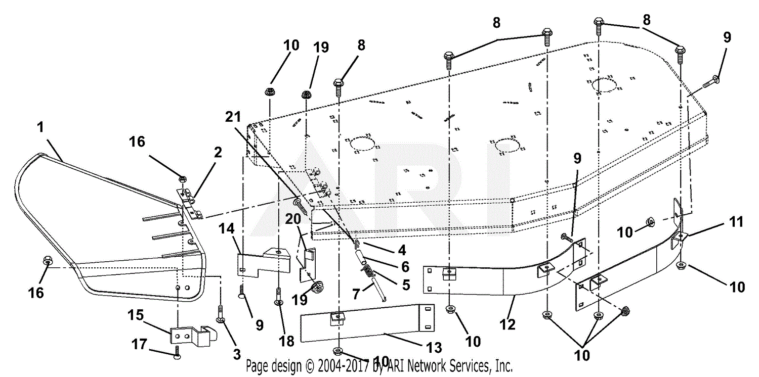 Gravely 915078 (020000 - 034999) ZT 2044, 20hp Kohler, 44" Deck Parts