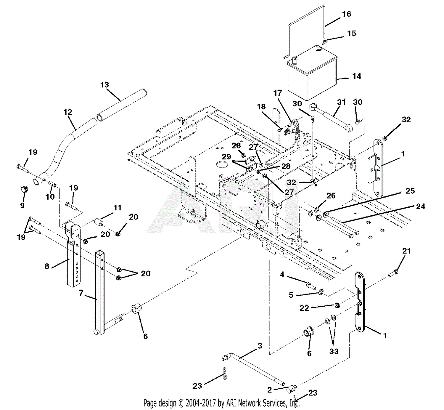 Gravely 915132 (000101 - ) 2350 ZT Parts Diagram for Steering Controls