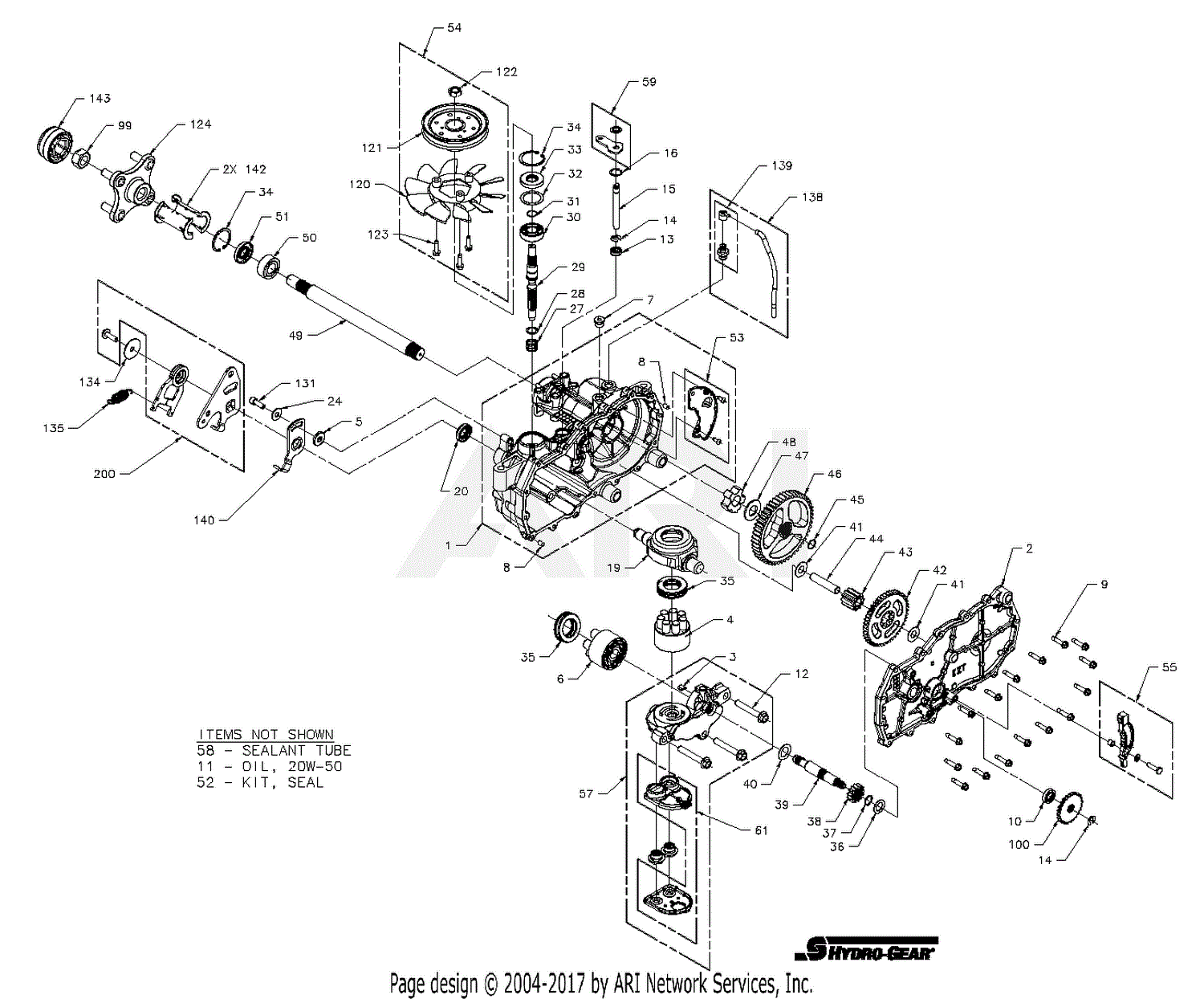 Gravely 915132 (000101 - ) 2350 ZT Parts Diagram for Transaxle - Right ...