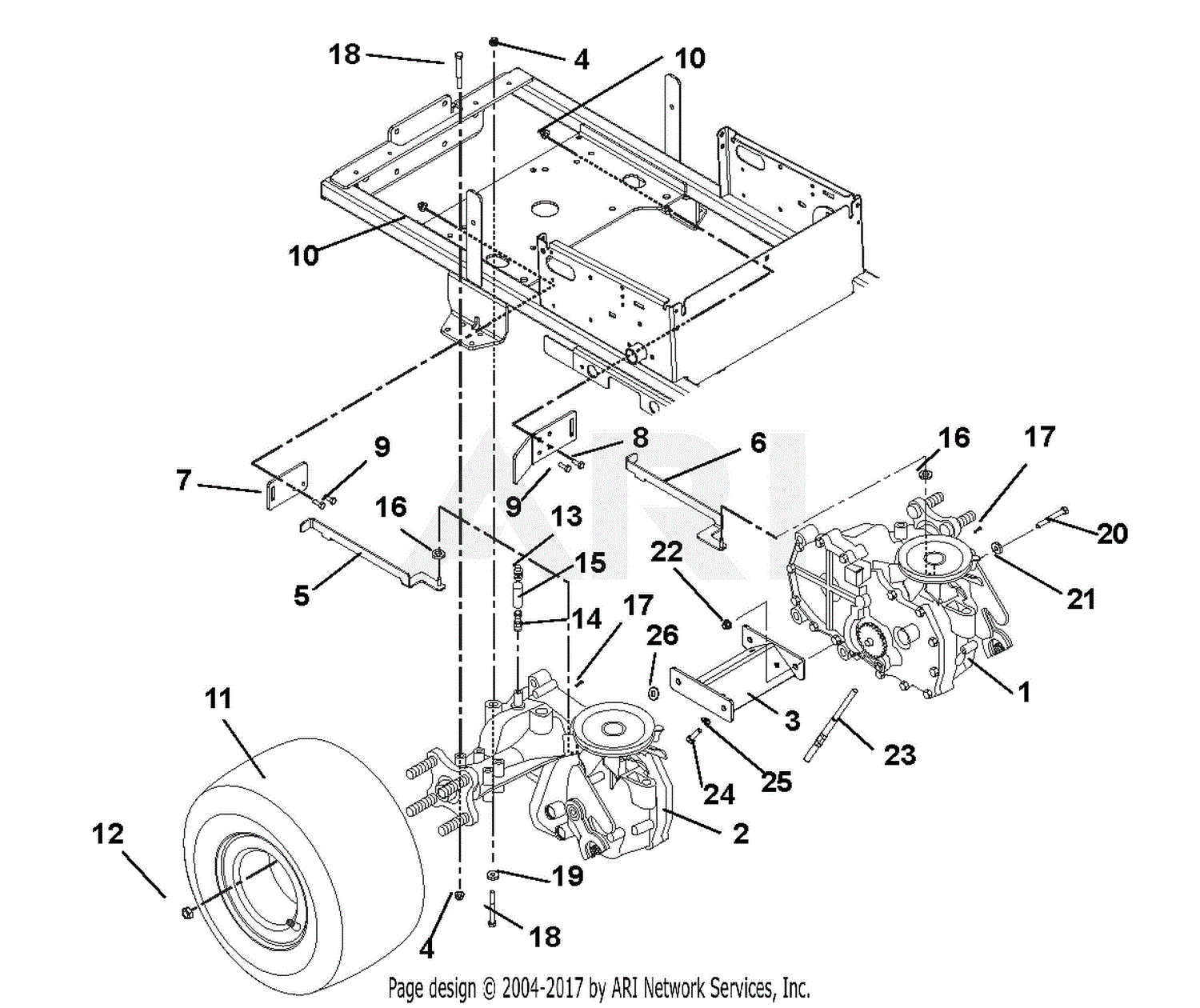 Gravely 915108 (000101 - ) ZTXL 1734, 17hp Kohler, 34