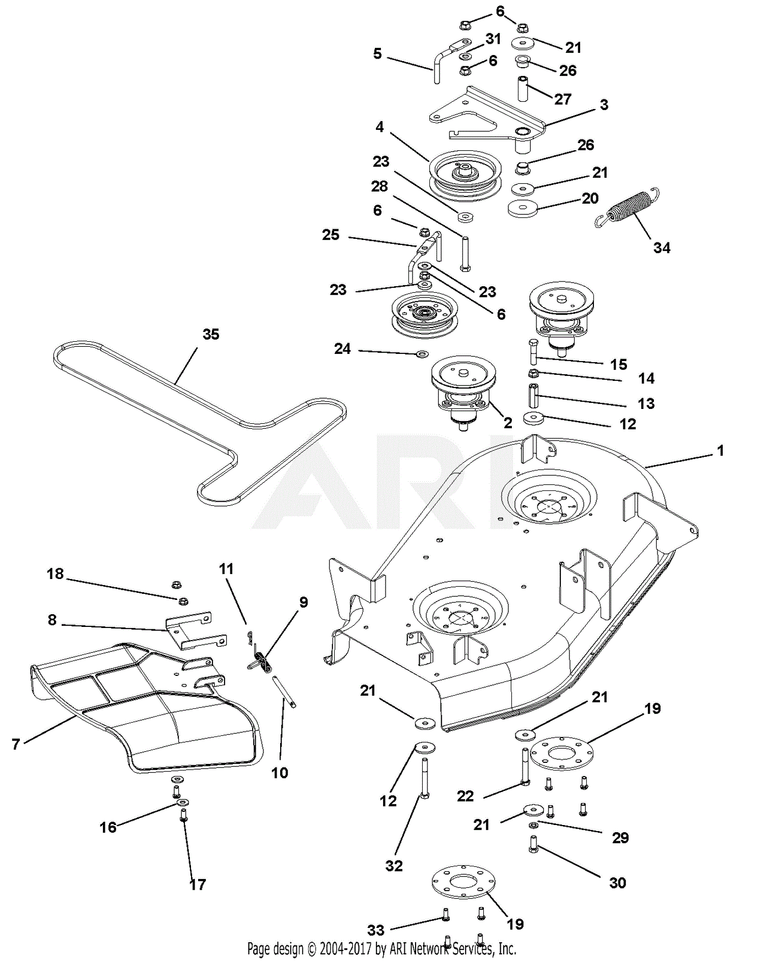 Gravely 915146 (010000 - 029999 ) ZT 34 Parts Diagram for Mower Deck ...