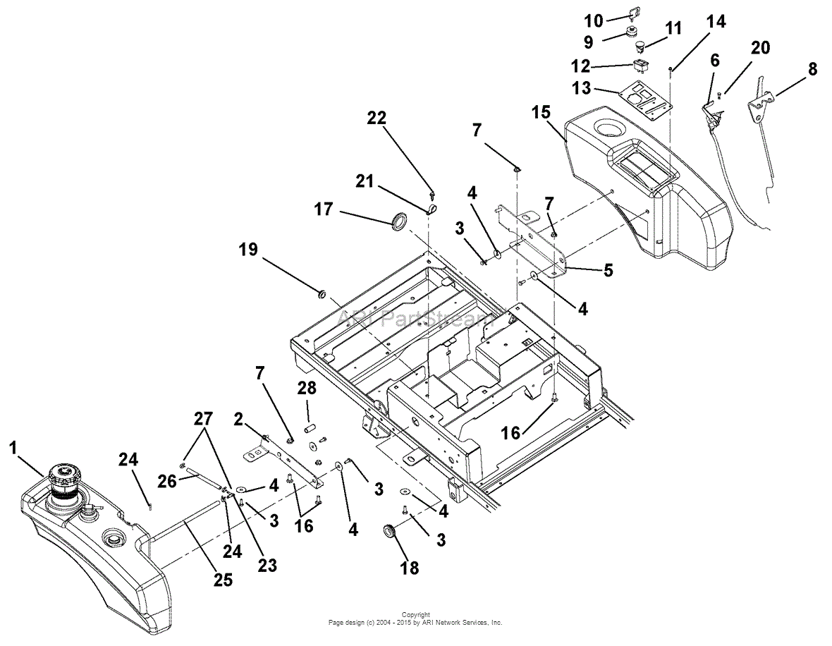 Gravely 915162 (035000 - ) ZT XL 48 Parts Diagram for Fuel ... a hour meter wiring 