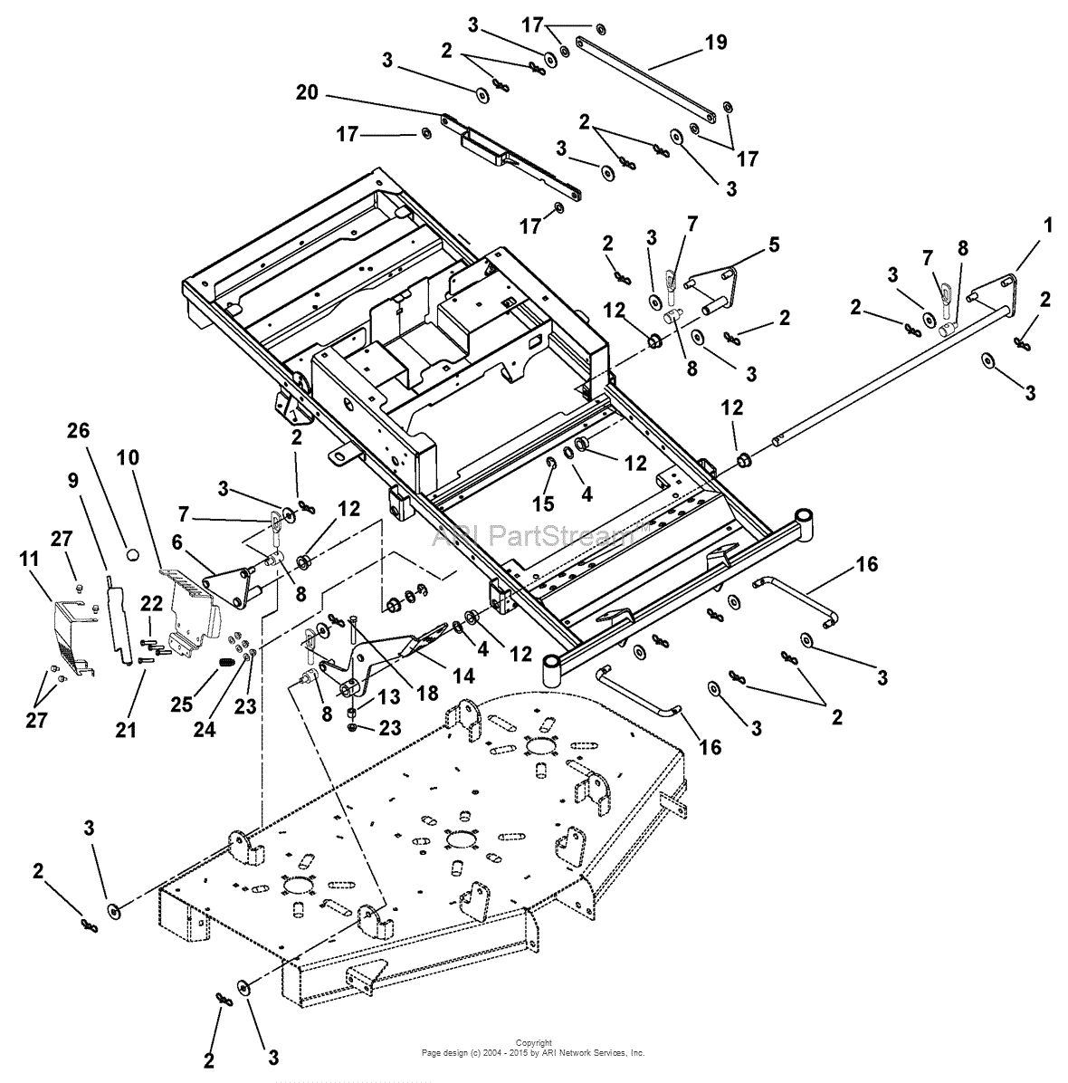 Gravely 915162 (035000 - ) ZT XL 48 Parts Diagram for Mower Deck Lift