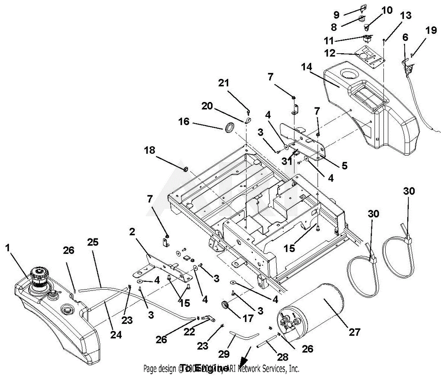 Gravely 915198 (000101 - ) ZT XL 48 CARB Parts Diagram for Fuel System ...