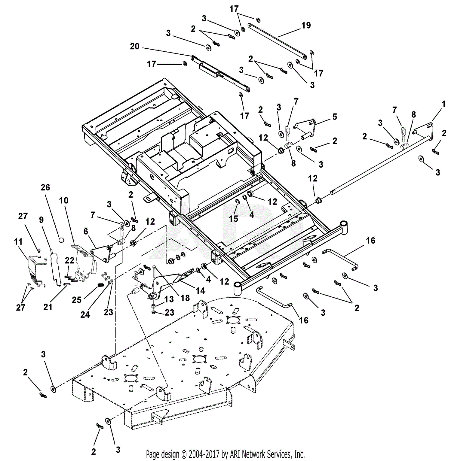 Gravely 915326 (035000 - 039999) ZT XL CE Parts Diagram for Mower Deck Lift