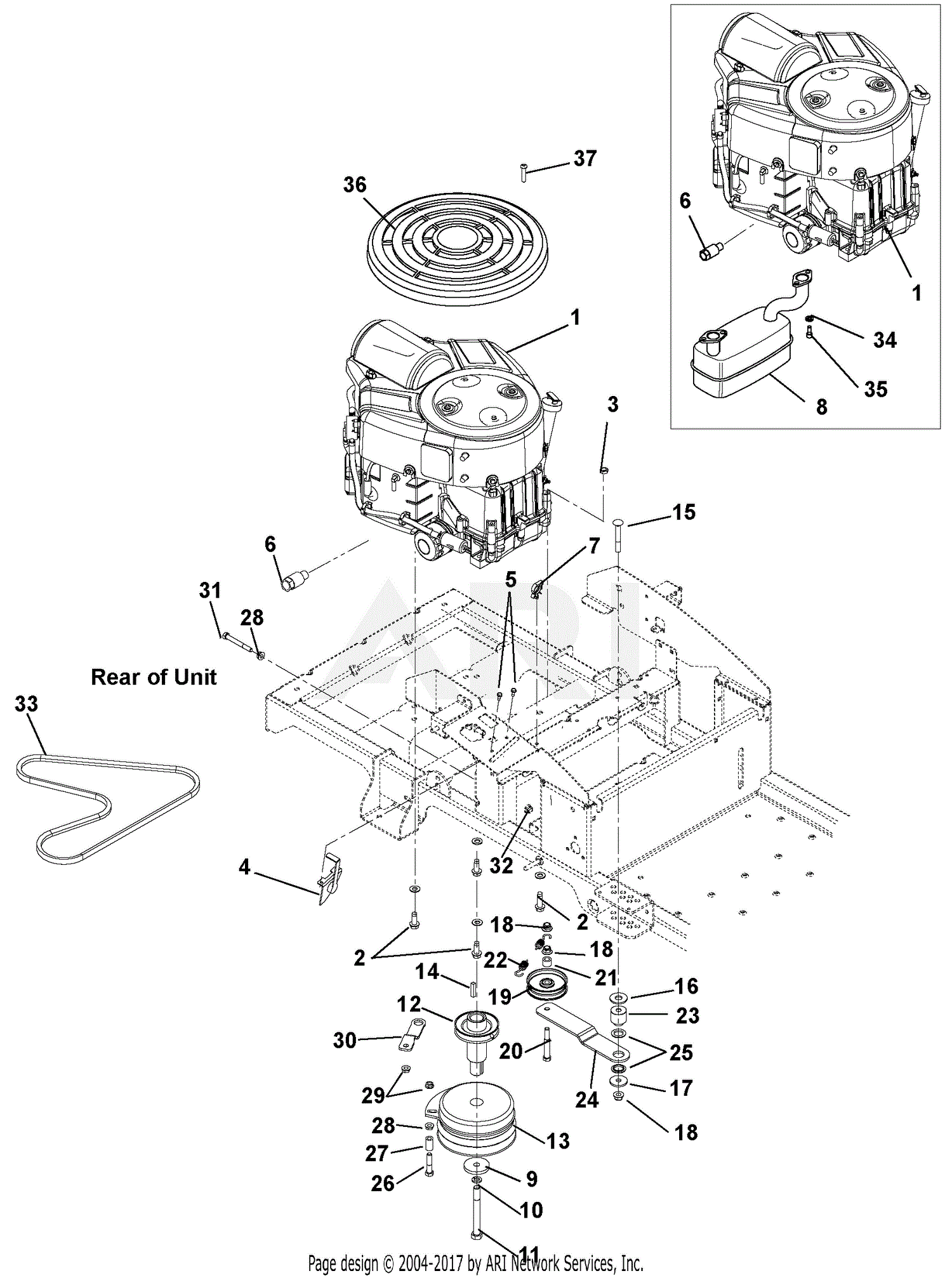 Gravely 915328 (035000 - 044999) ZT 42 CE Parts Diagram for Engine ...