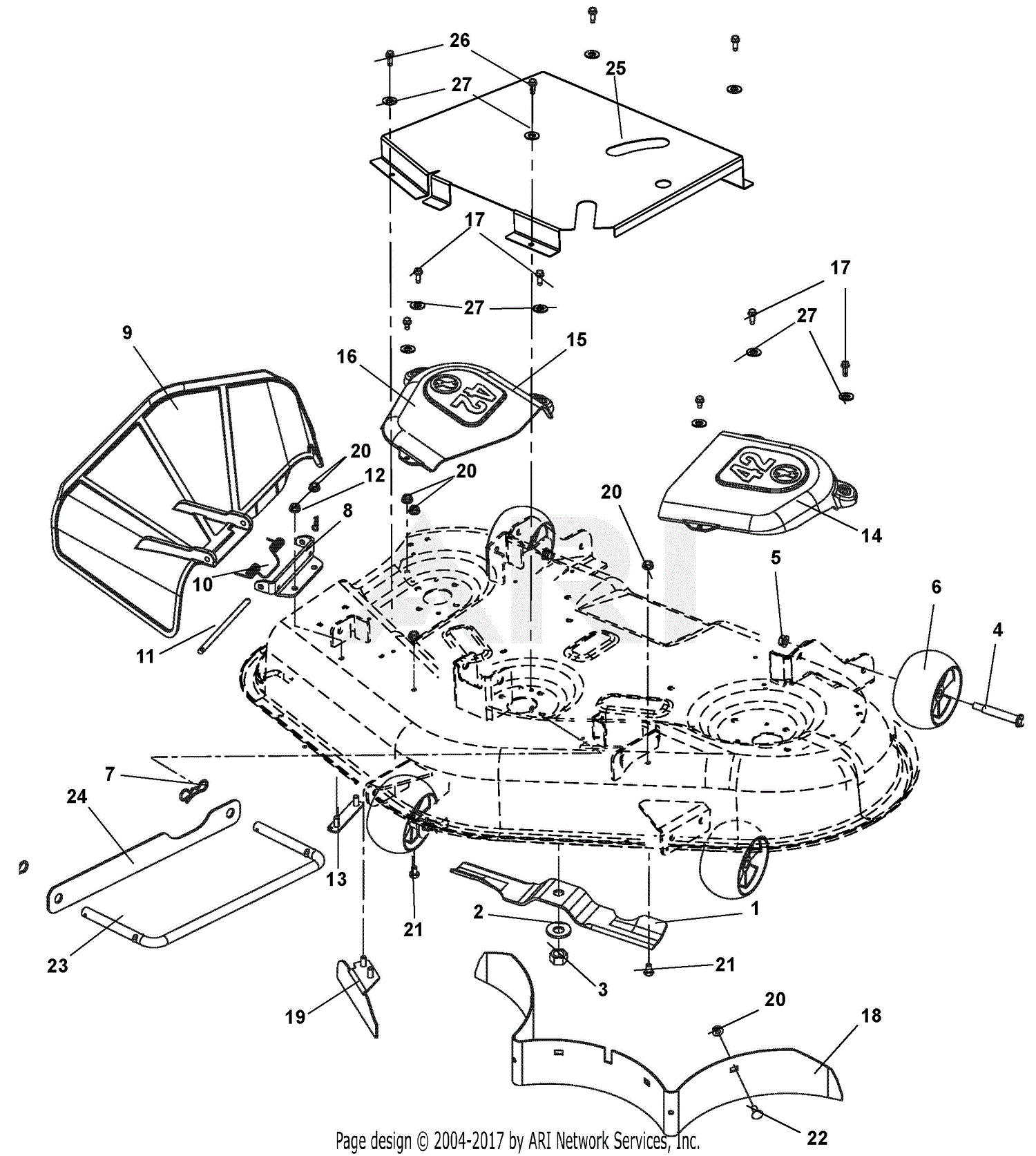 Gravely 915328 (045000 ) ZT 42 CE Parts Diagram for Belt Covers And