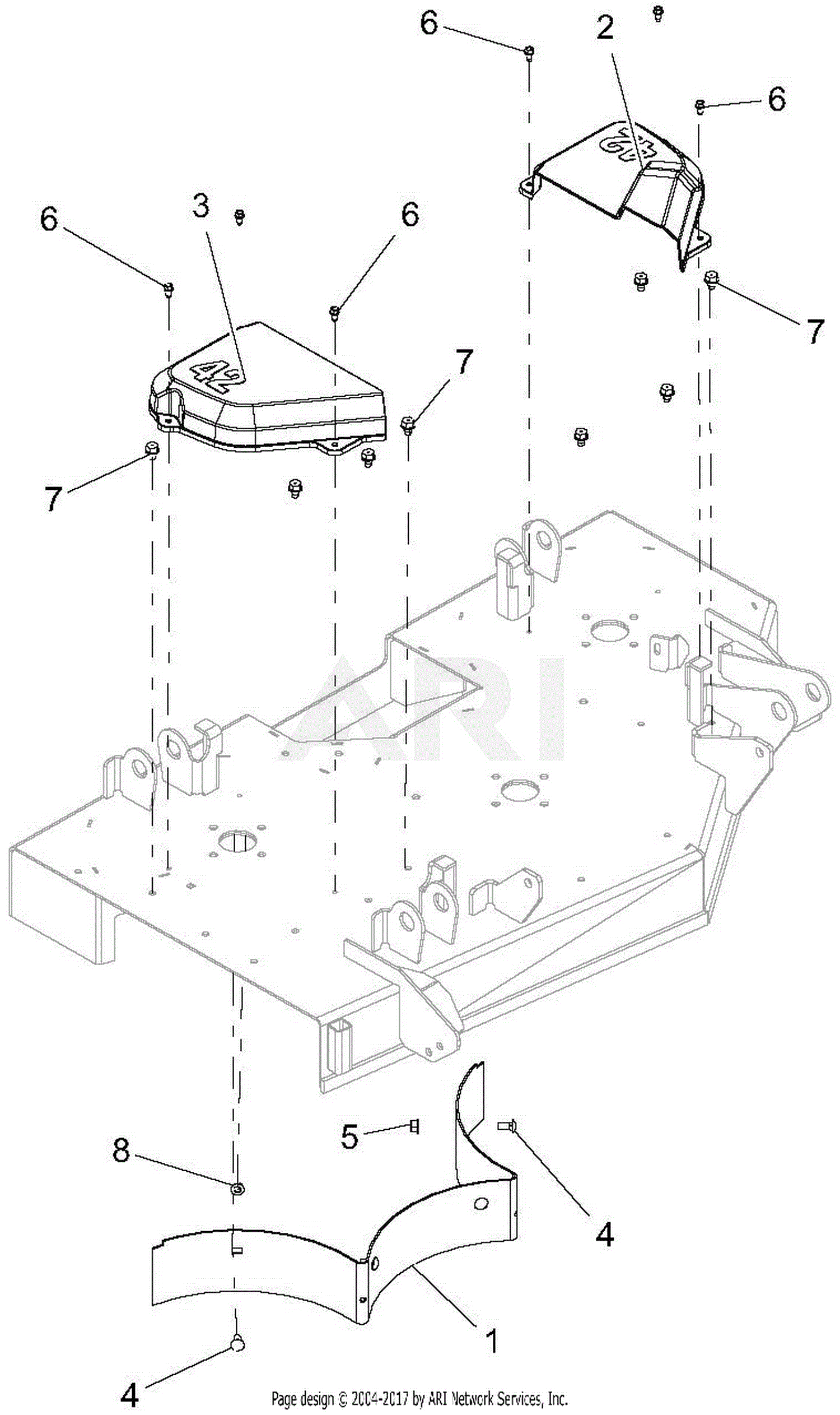 Gravely 915172 (000101 015999) ZTX 42 Parts Diagram for Belt Covers