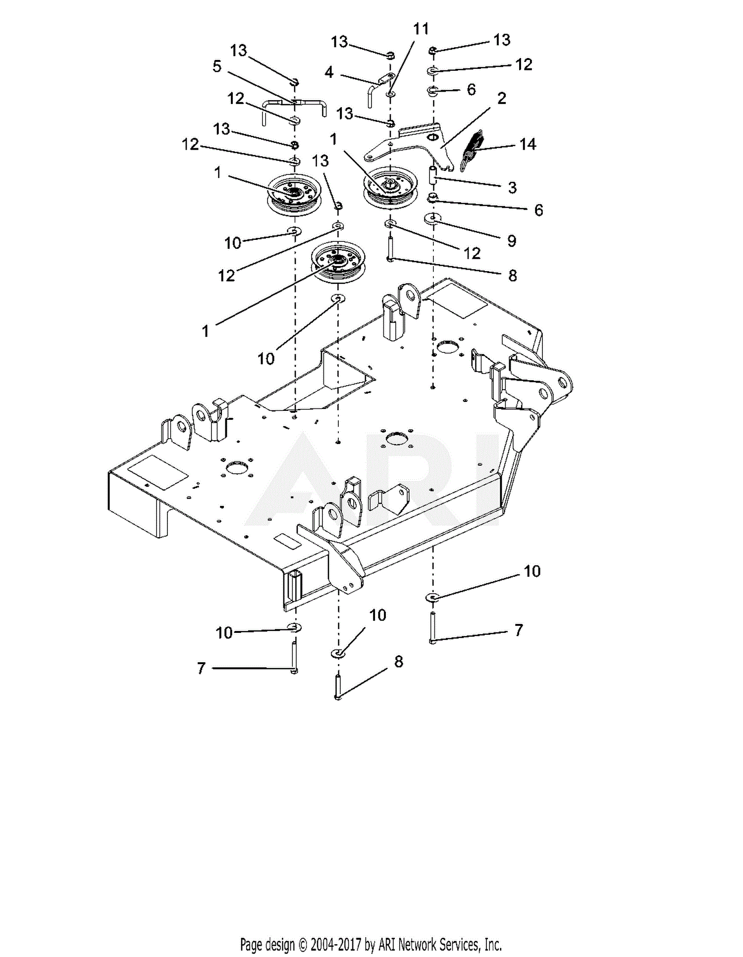 Gravely 915172 (016000 - 019999) ZTX 42 Parts Diagram for Idlers And ...