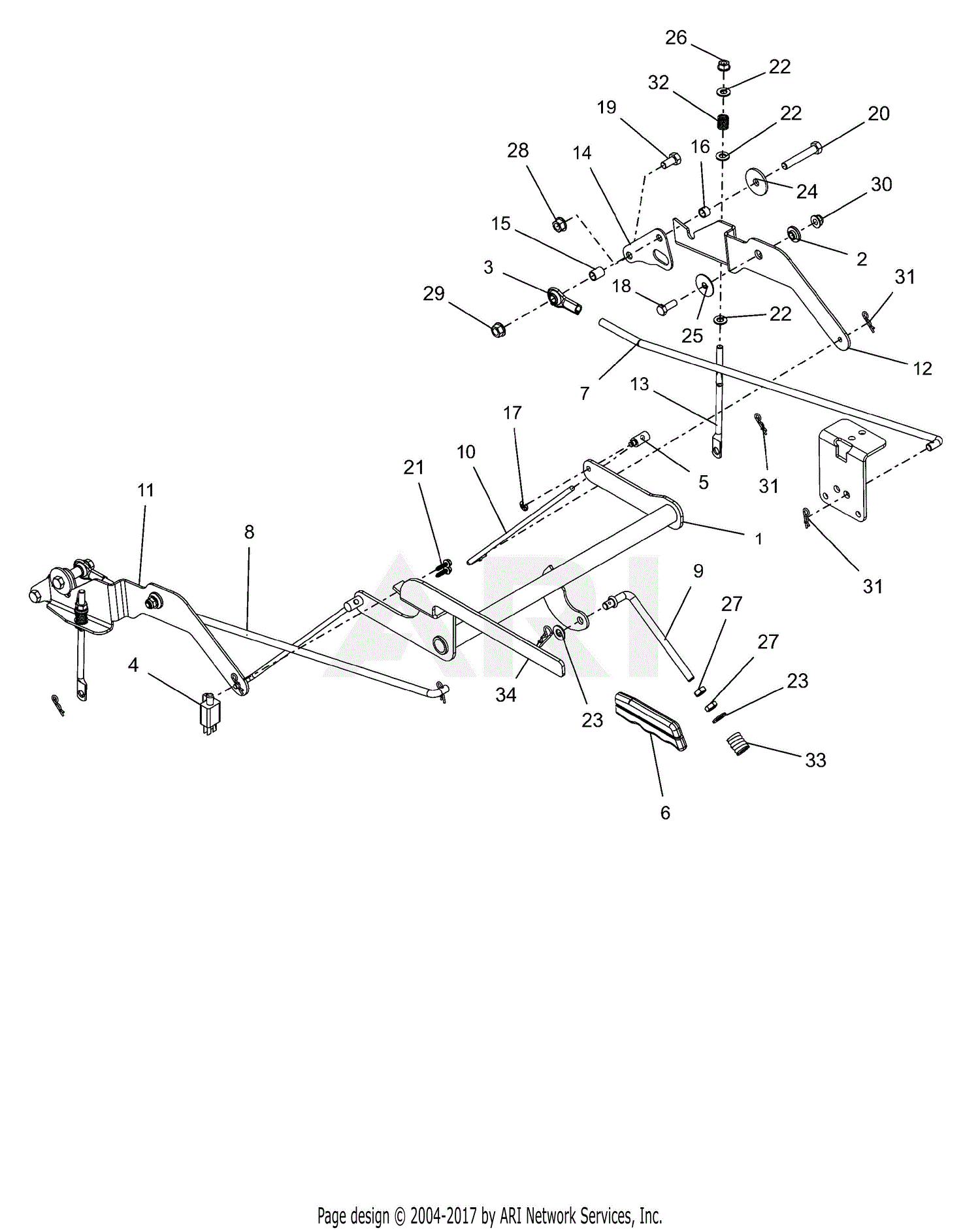 Gravely 915172 (040000 - ) ZTX 42 Parts Diagram for Parking Brake