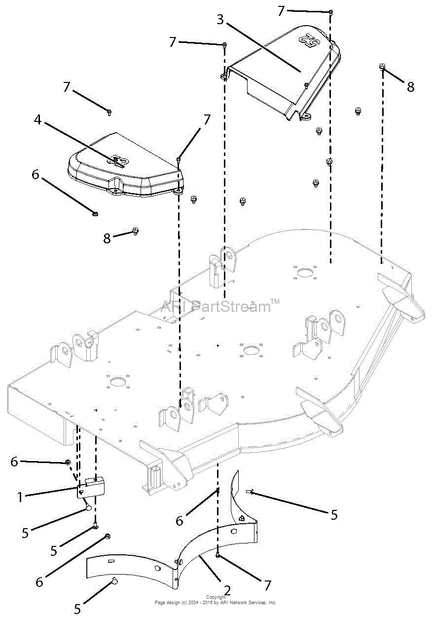 Gravely 915174 (000101 ) ZTX 52 Parts Diagram for Belt Covers And