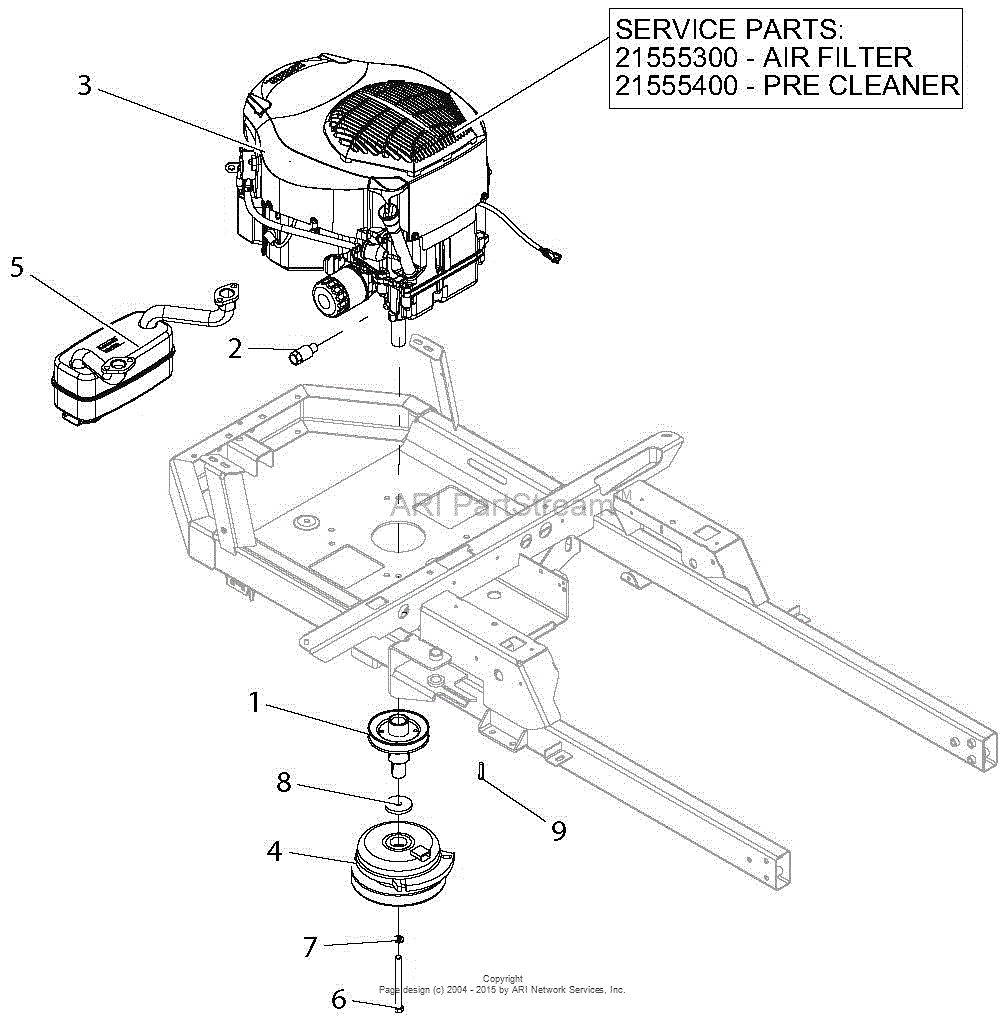 Gravely 915174 (000101 - ) ZTX 52 Parts Diagram for Engine 25 kohler engine wiring diagram 