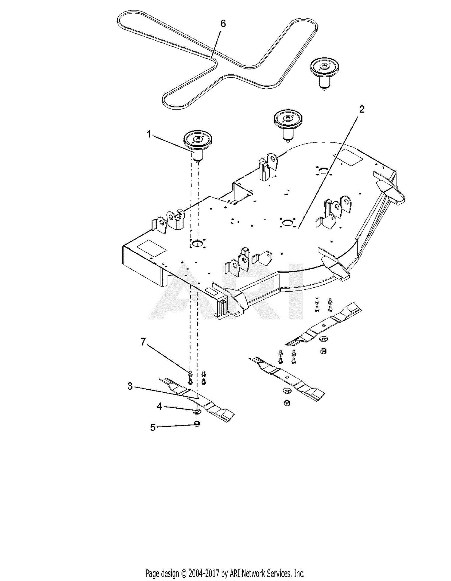 Gravely 915174 (016000 019999) ZTX 52 Parts Diagram for Deck, Belt