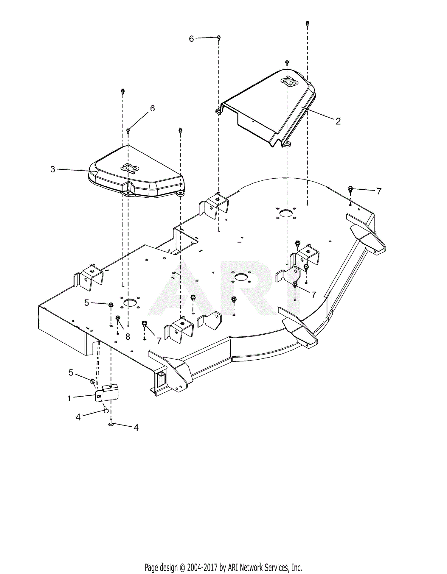 Gravely 915174 (040000 ) ZTX 52 Parts Diagram for Belt Covers 52"