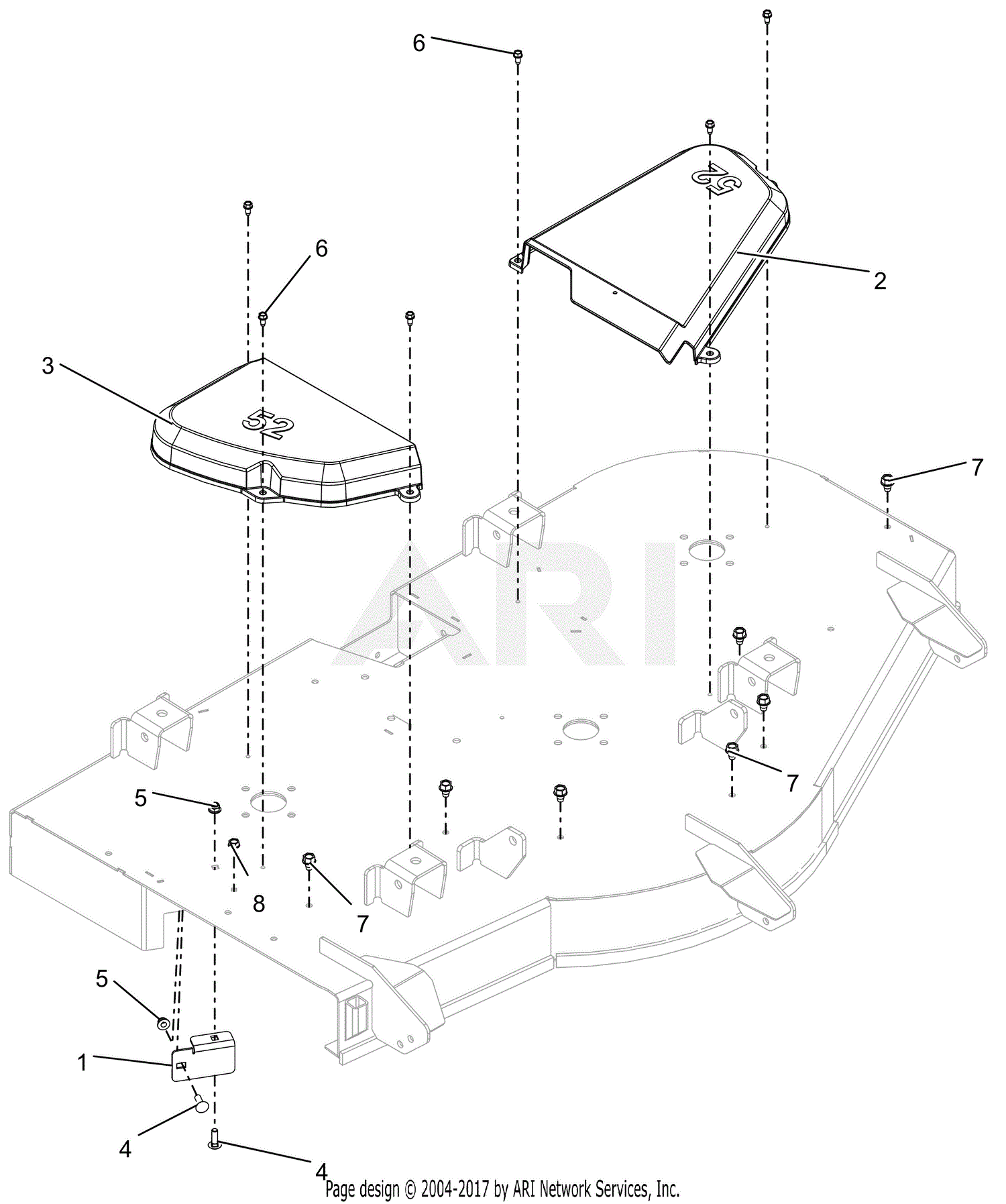 Gravely 915230 (085000 - ) ZTX 52 Parts Diagram for Belt Covers - 52