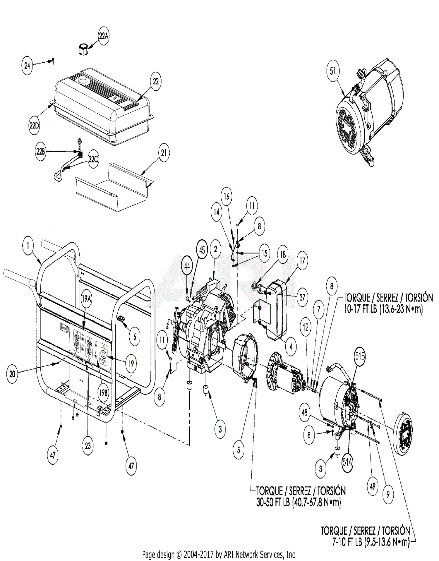 Homelite BM10722 Generator Parts Diagram for General Assembly