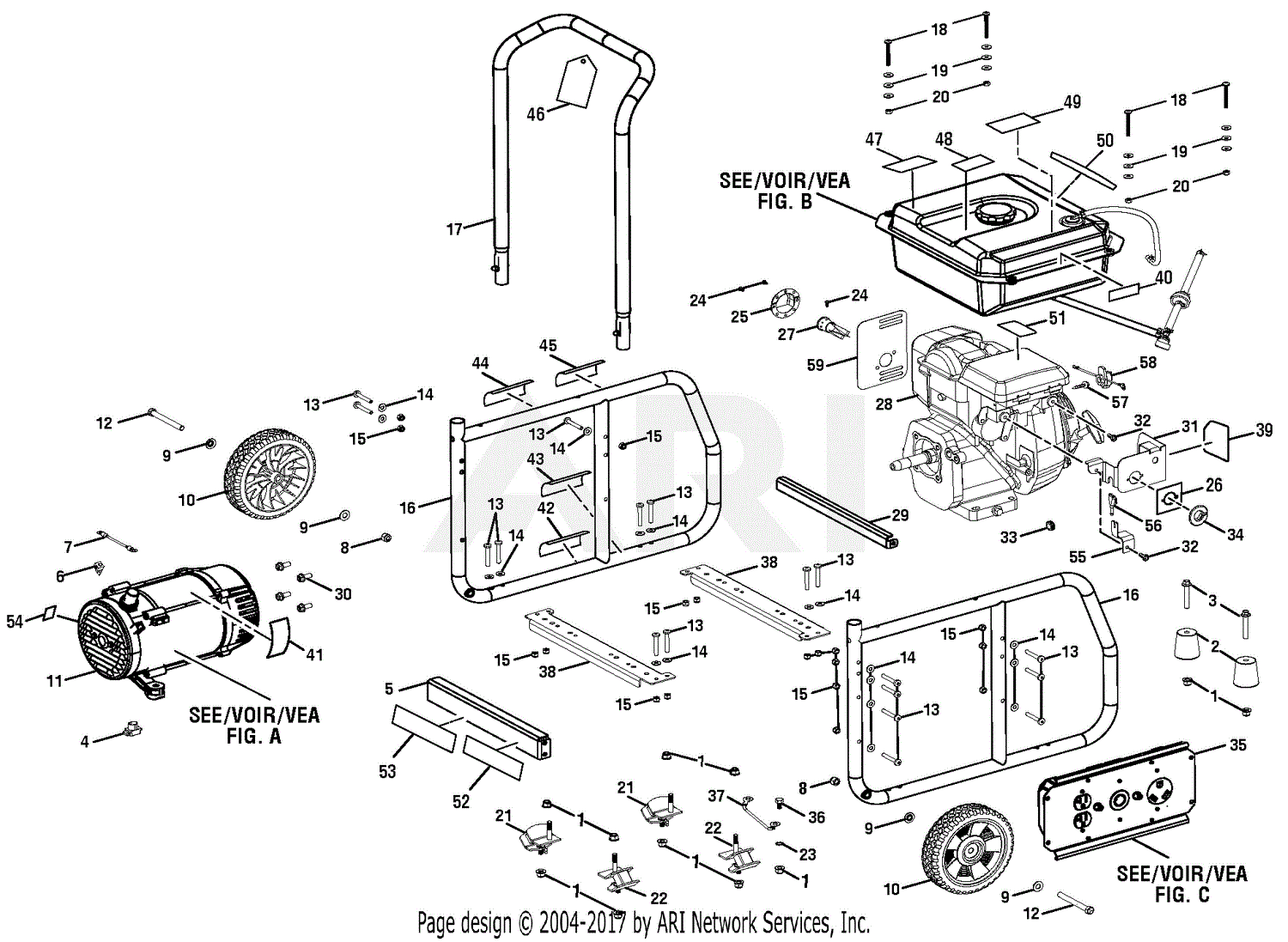 Homelite Bm903000a 3000 Watt Generator Parts Diagram For
