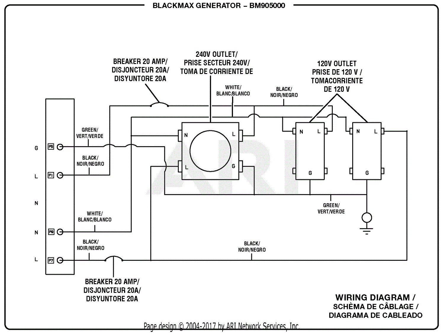 Homelite BM905000 5000 Watt Generator Parts Diagram for ...