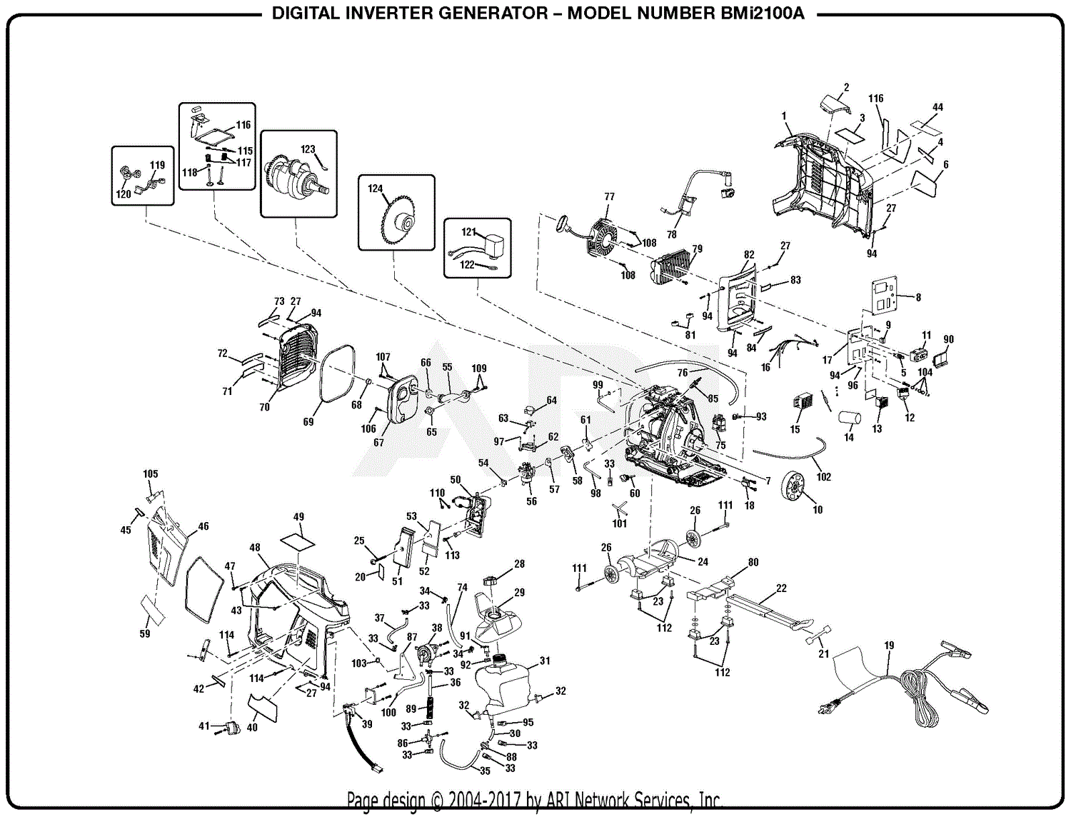 Homelite Bmi2100a Digital Inverter Generator Parts Diagram For General Assembly