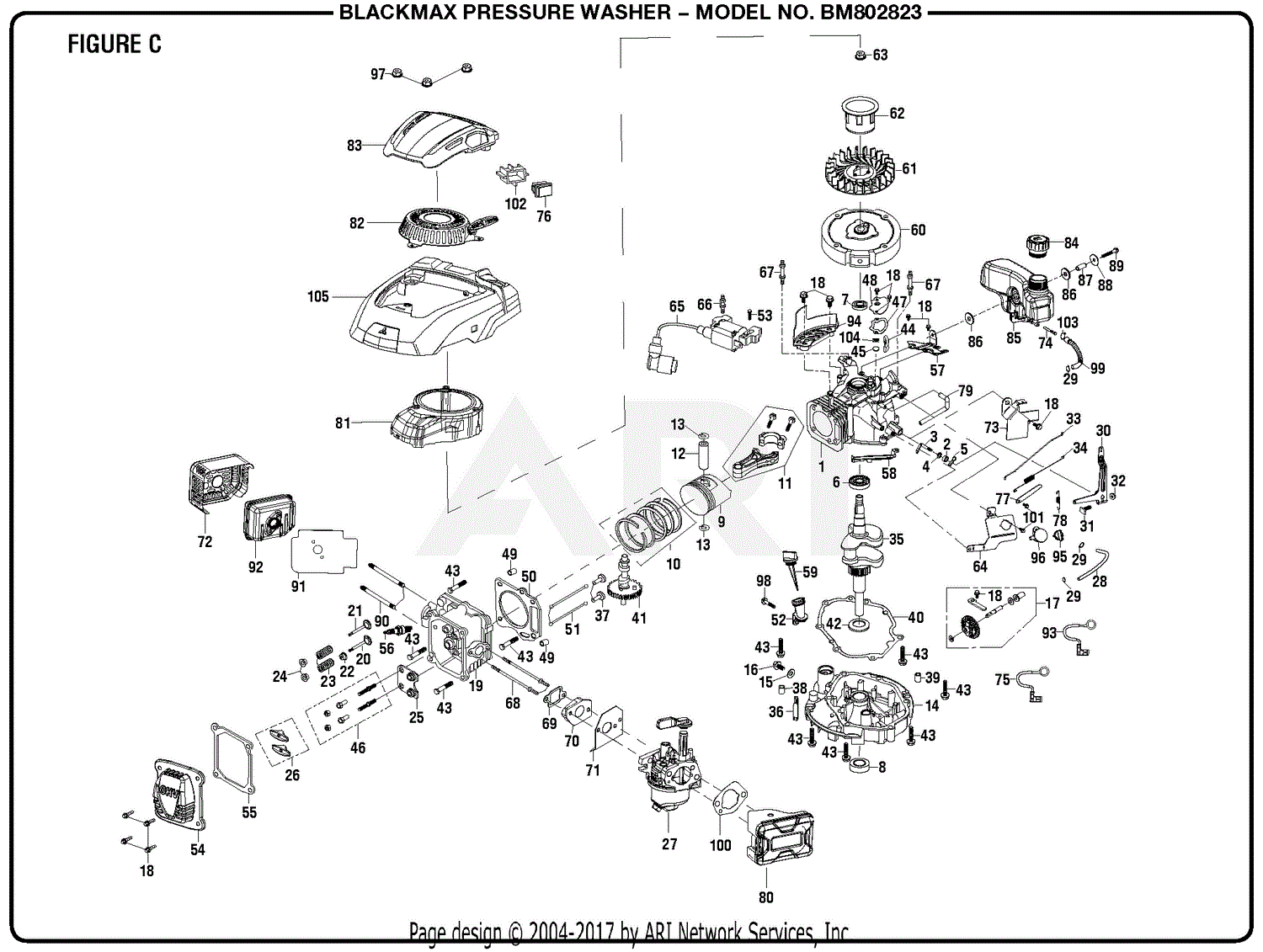 Homelite BM802711 Pressure Washer Mfg. No. 090079304 Parts Diagram for  General Assembly