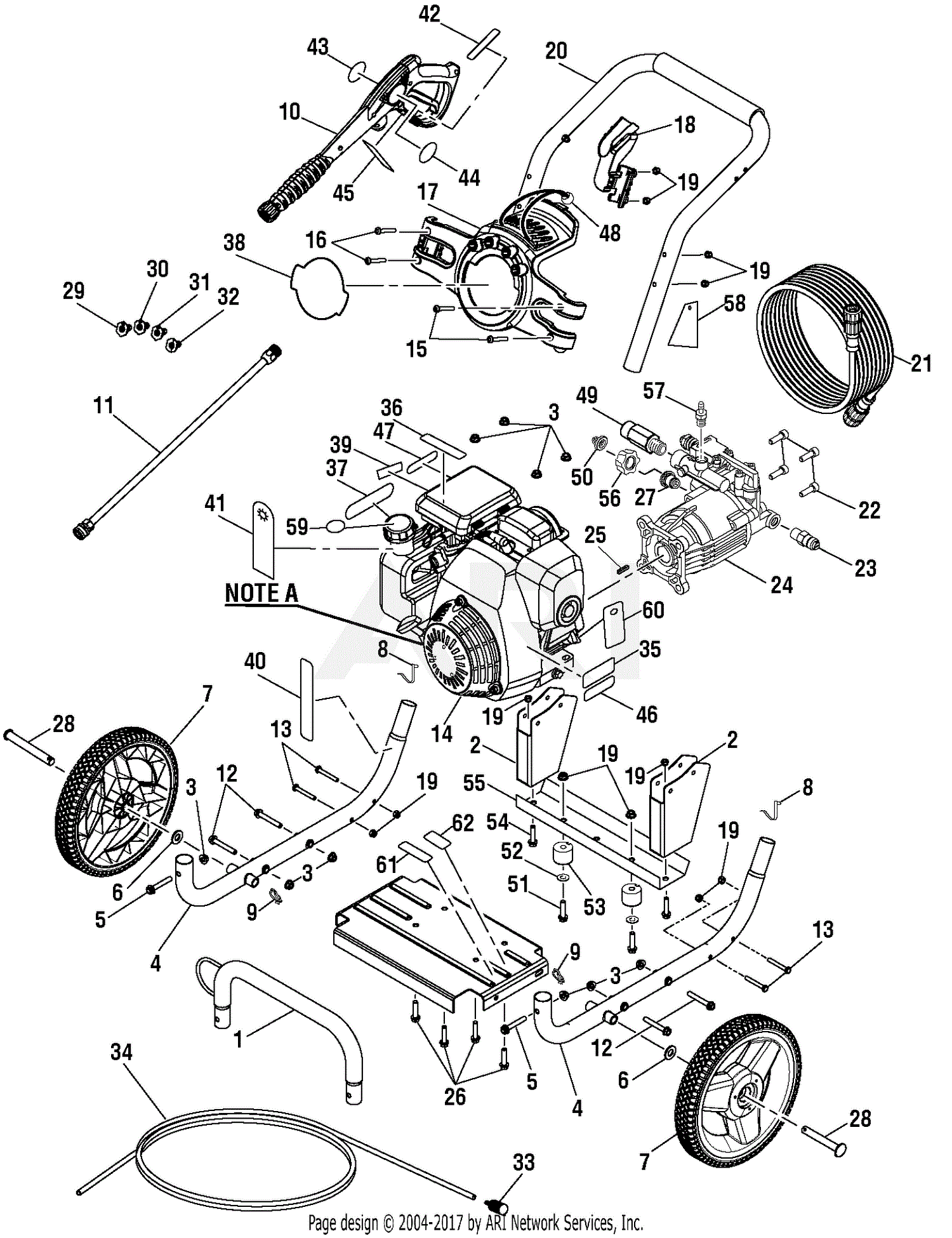 Homelite BM80915D 3000 PSI Pressure Washer Parts Diagram for General ...