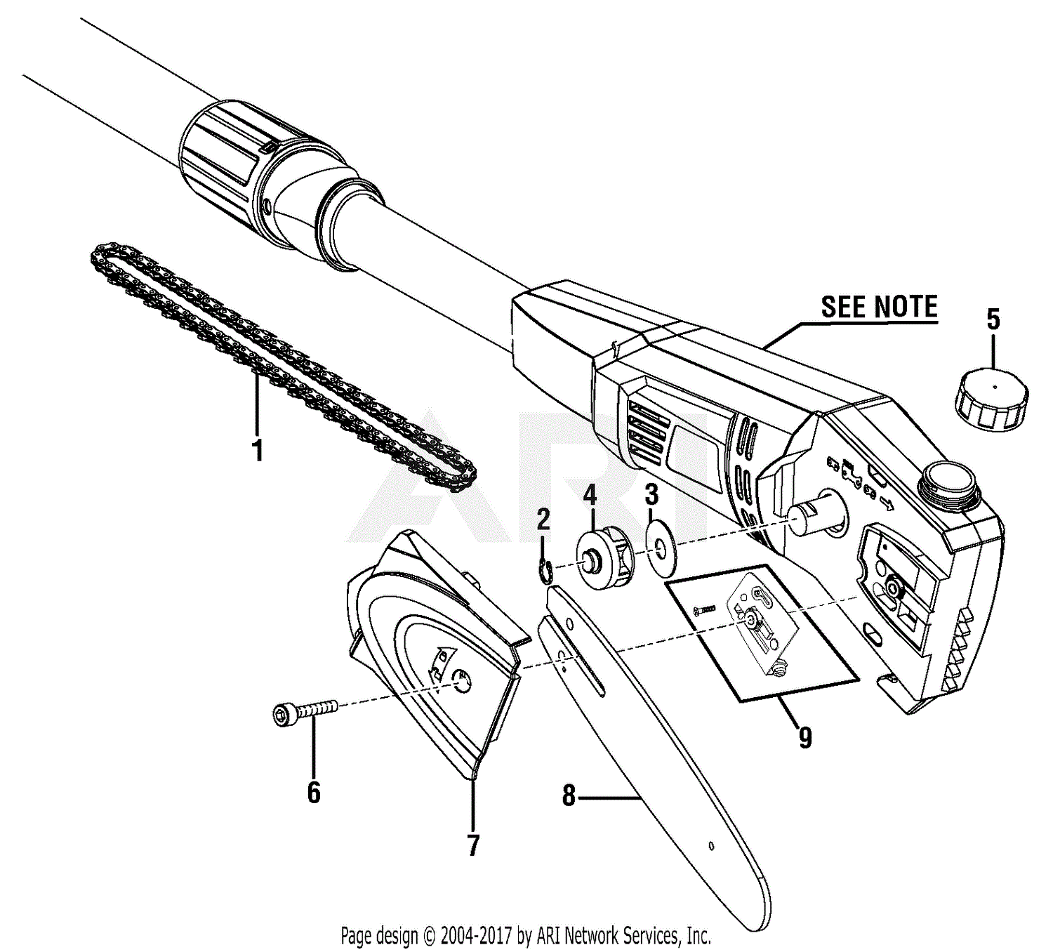 Homelite 31254eg Electric Pole Saw Parts Diagram For