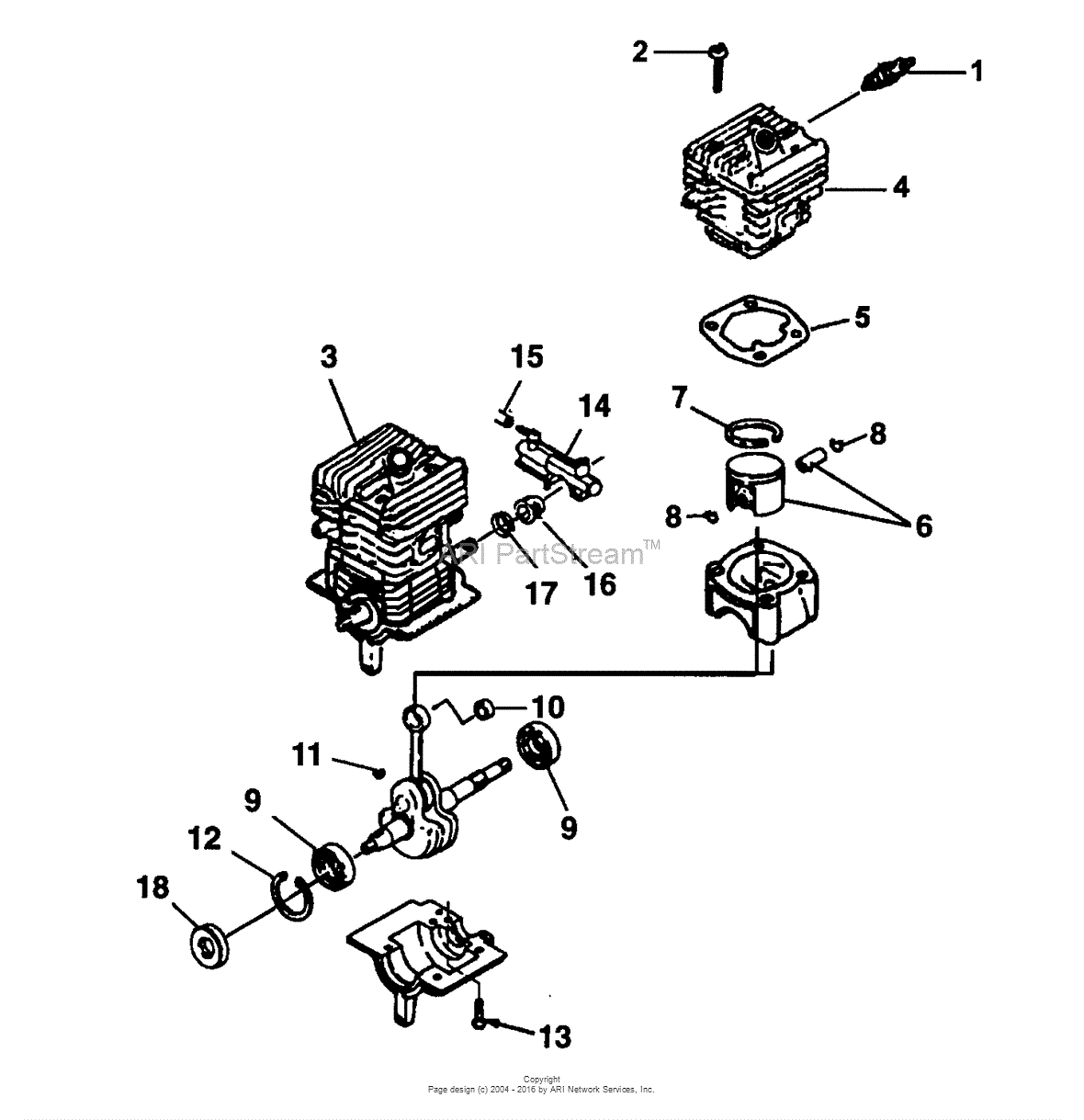 Homelite 30 UT-26203 Parts Diagram for Engine Internal