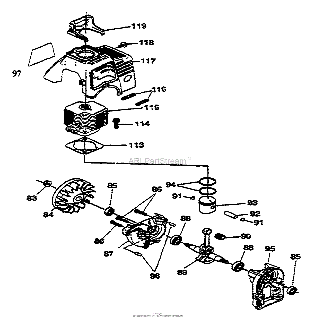 Homelite 2800 UT-26020 Parts Diagram for Engine Internal