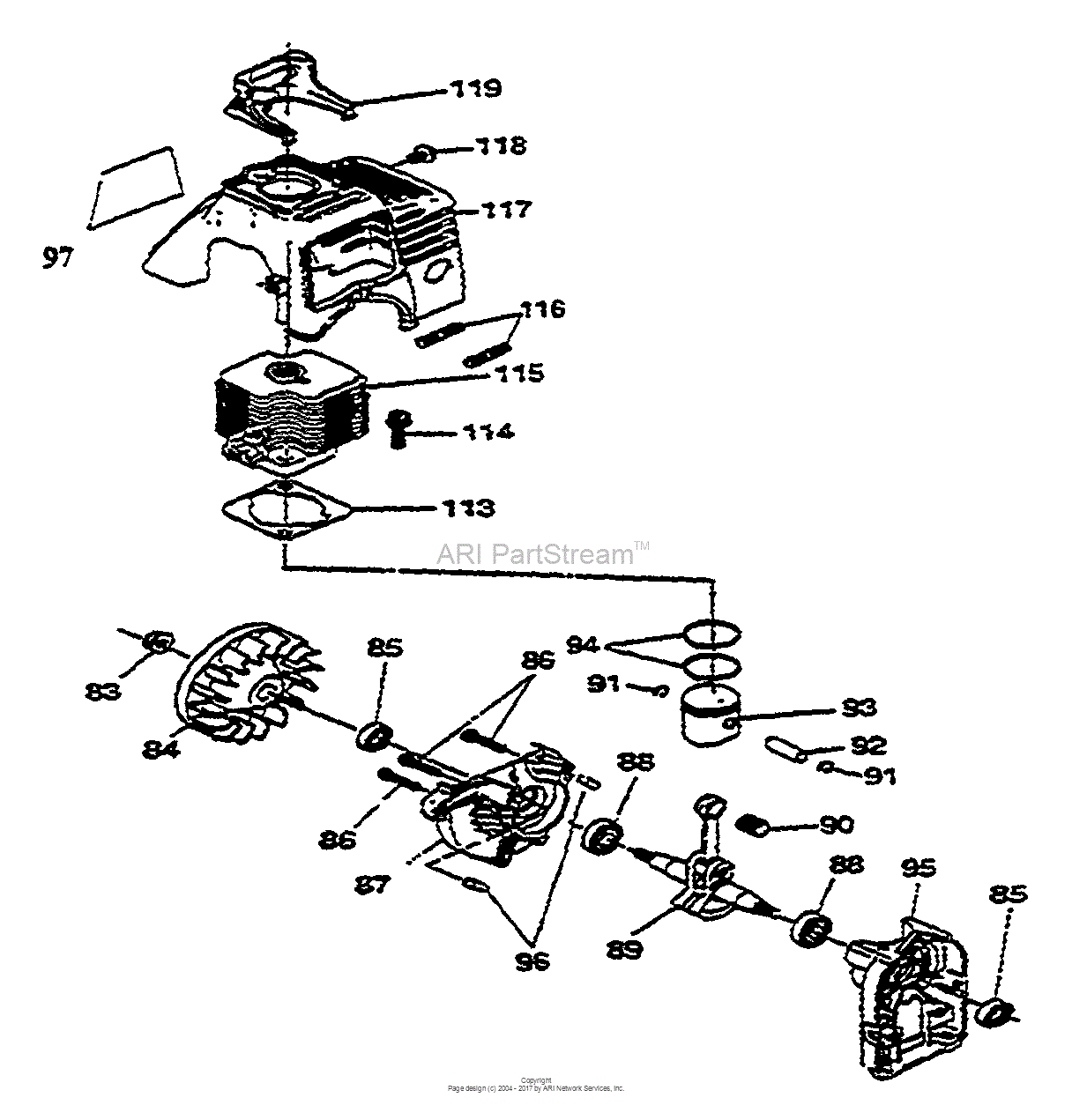 Homelite 2840 UT-26200 Parts Diagram for Engine Internal