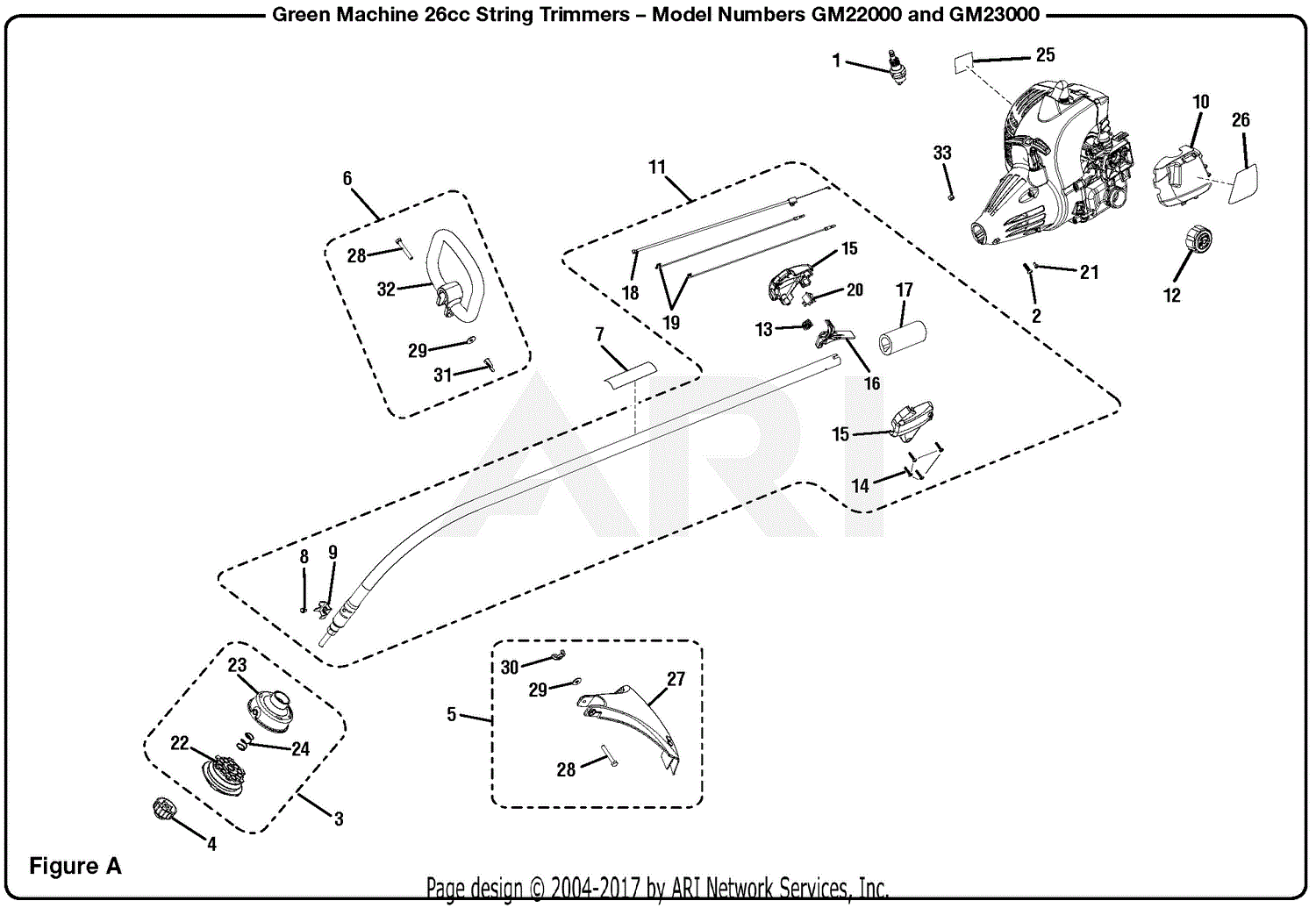 Homelite Gm23000 26cc String Trimmer Parts Diagram For Figure A 6702