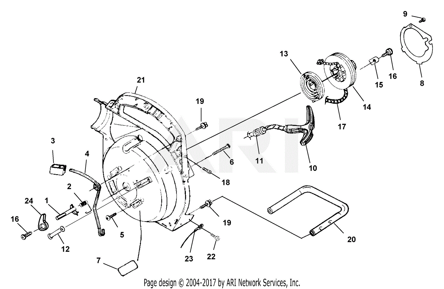 Homelite Blower UT-08934 08934-UT Blower UT-08934 Blower Parts Diagram ...