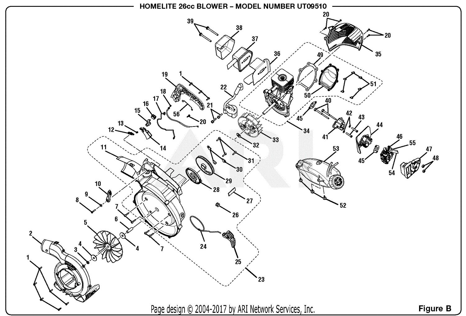 Homelite UT09510 26cc Blower Parts Diagram For Figure B