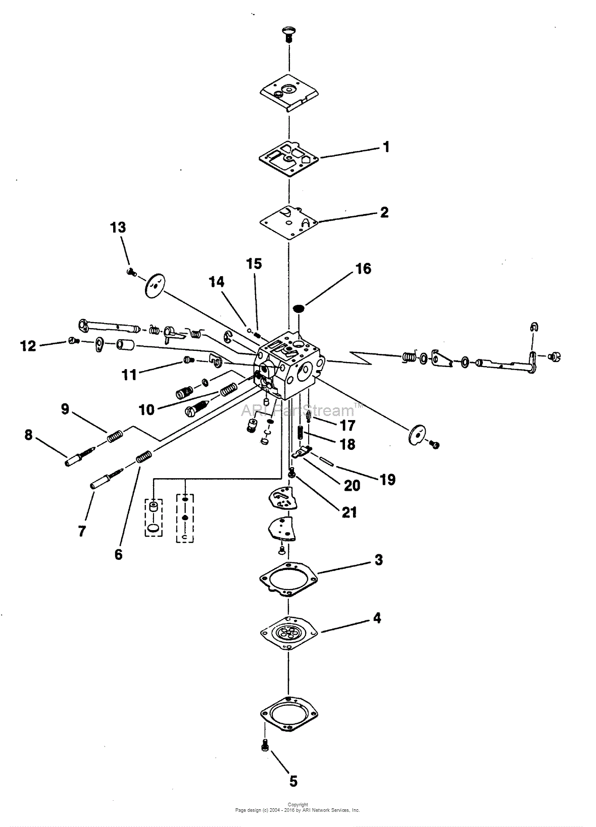 Homelite 300 Chain Saw UT-10687 Parts Diagram for Walbro Carburetor