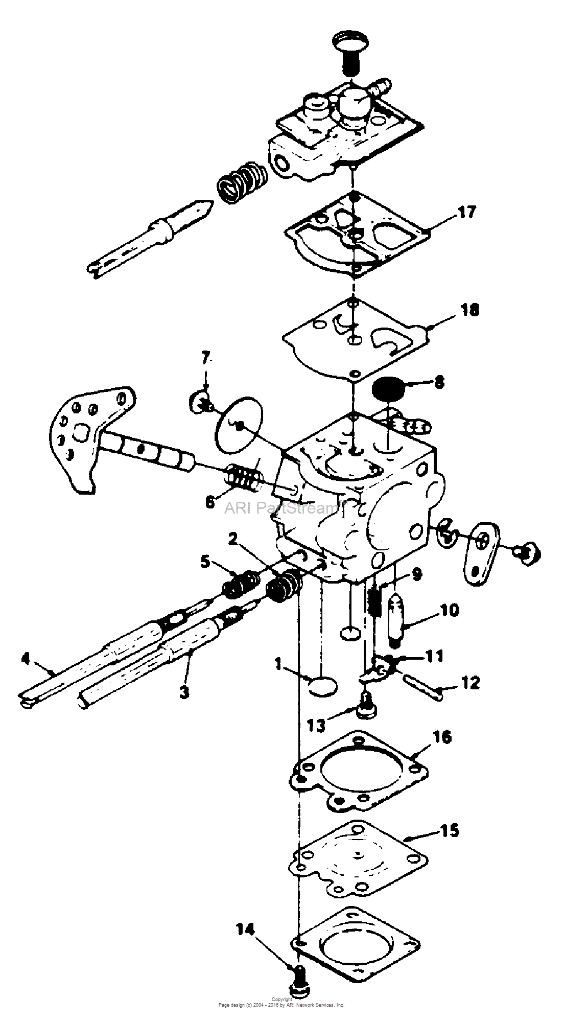 Homelite 330 Chain Saw UT-10575 Parts Diagram for Walbro Carburetor