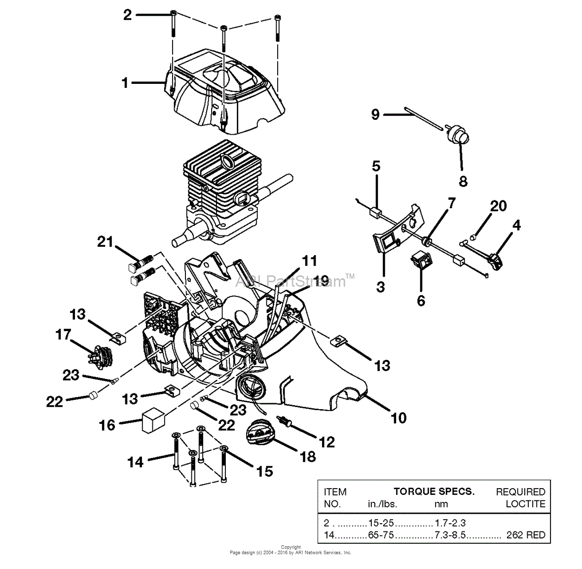 Homelite 540 Chain Saw UT-10550 Parts Diagram for Engine Housing - Fuel ...