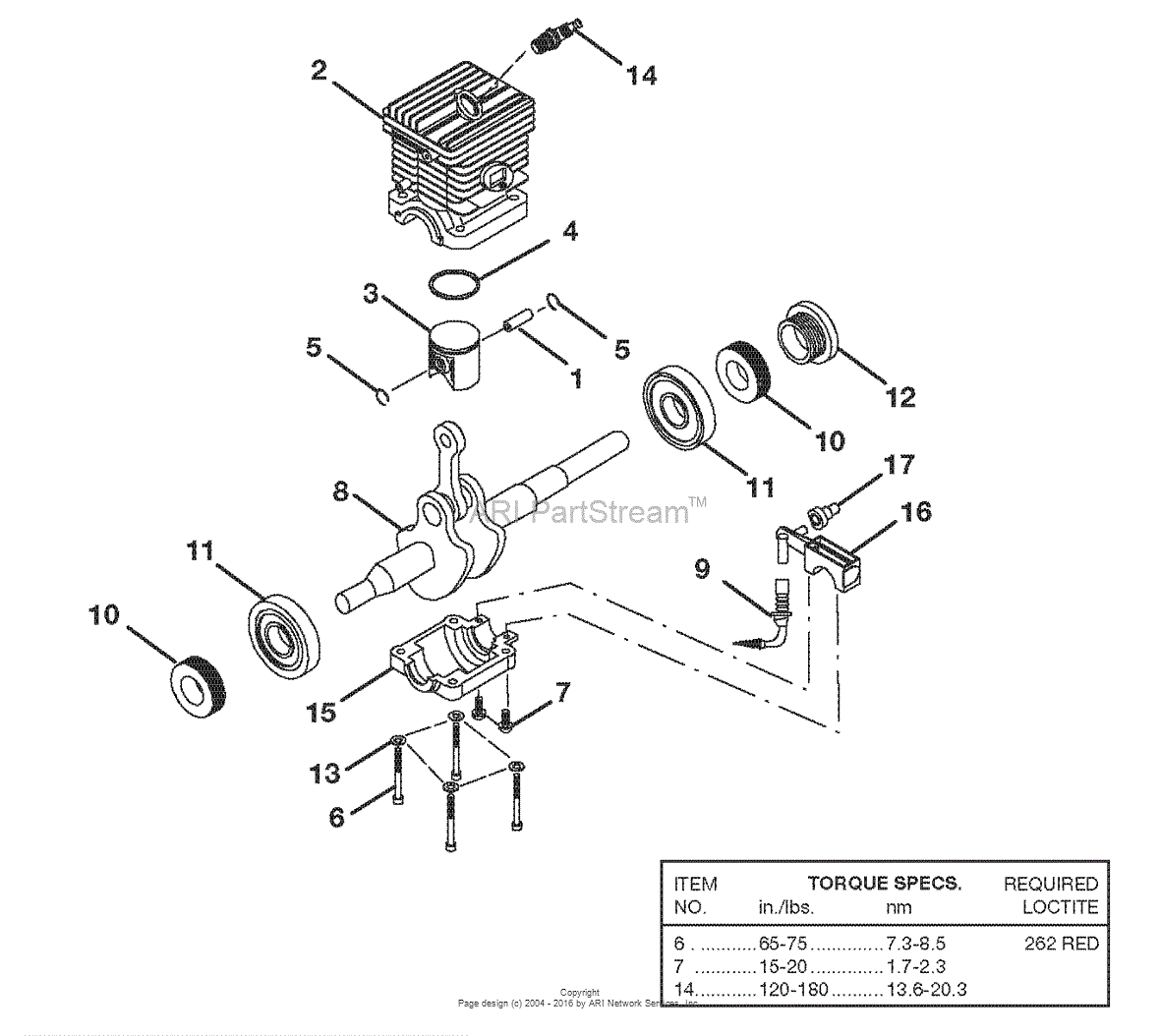 Homelite 540 Chain Saw UT-10550 Parts Diagram for Engine Internal - Oil ...